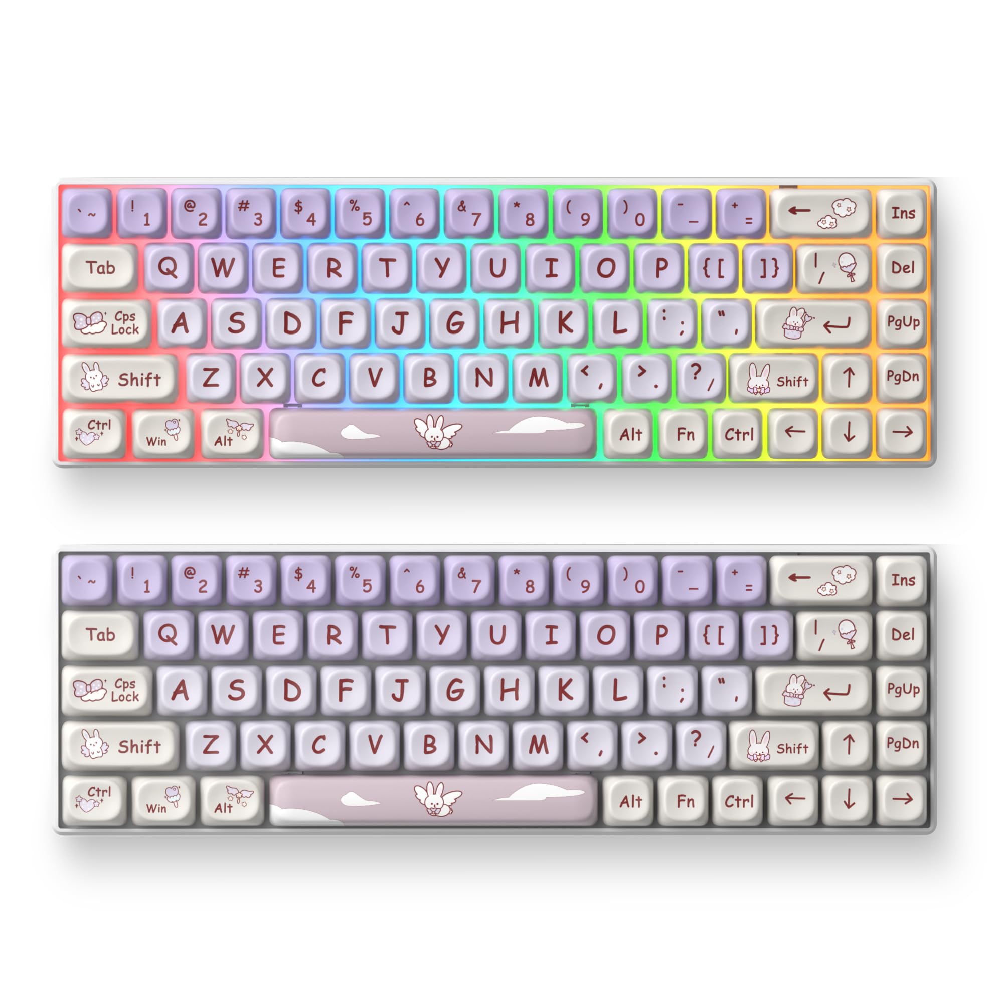 Itastatur Keycaps 60 Percent Pbt 139 Key Keycaps, Dye Sublimation Cute Keycaps Moa Profile Custom Keycaps For Cherry Mx Switches