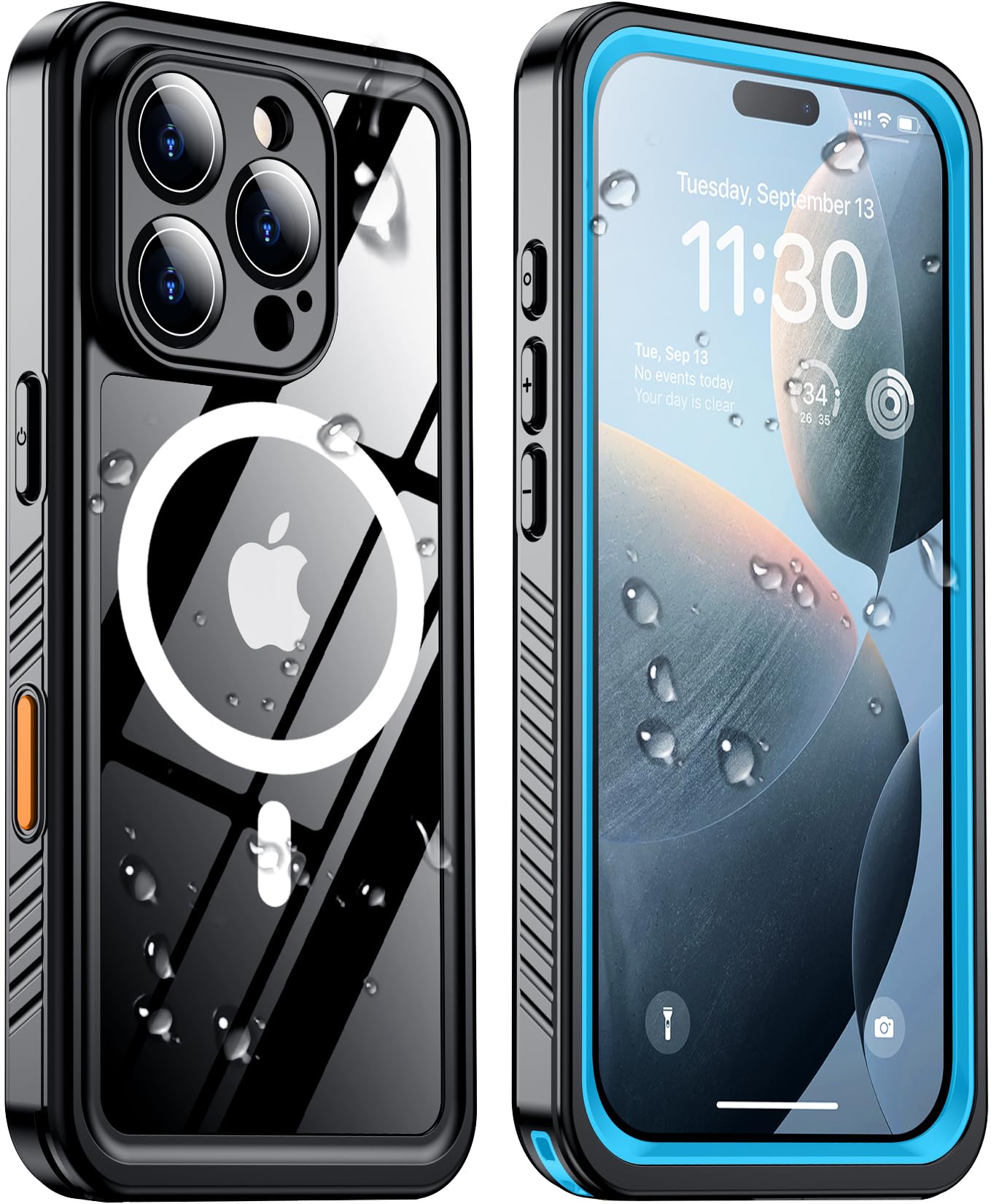 Temdan Magnetic For Iphone 16 Pro Case Waterproof,Built In Screen Protector[Ip68 Underwater][Upgrade Military Dropproof][Compati