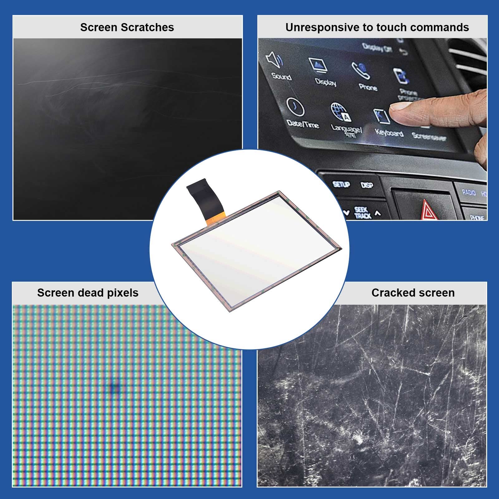 8.4'' Uconnect Touch Screen Digitizer Compatible With Ram 1500 2500 3500 Chrysler Dodge Durango Challenger Grand Cherokee Wrangl