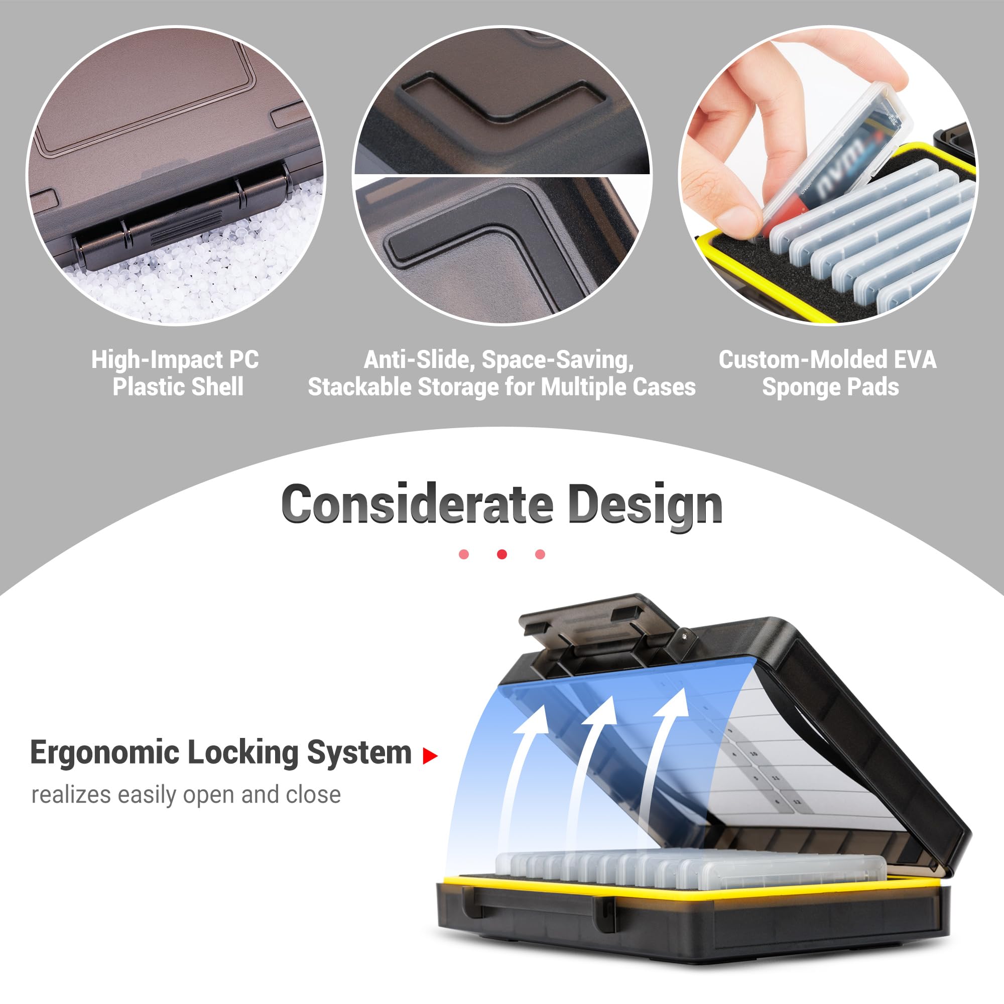 Dual Protect Hard M.2 Ssd Holder With 12 Pcs Individual Clear M.2 Nvme Case For M.2 2280 2260 2242 2230 Ssds Storage, Water Resi