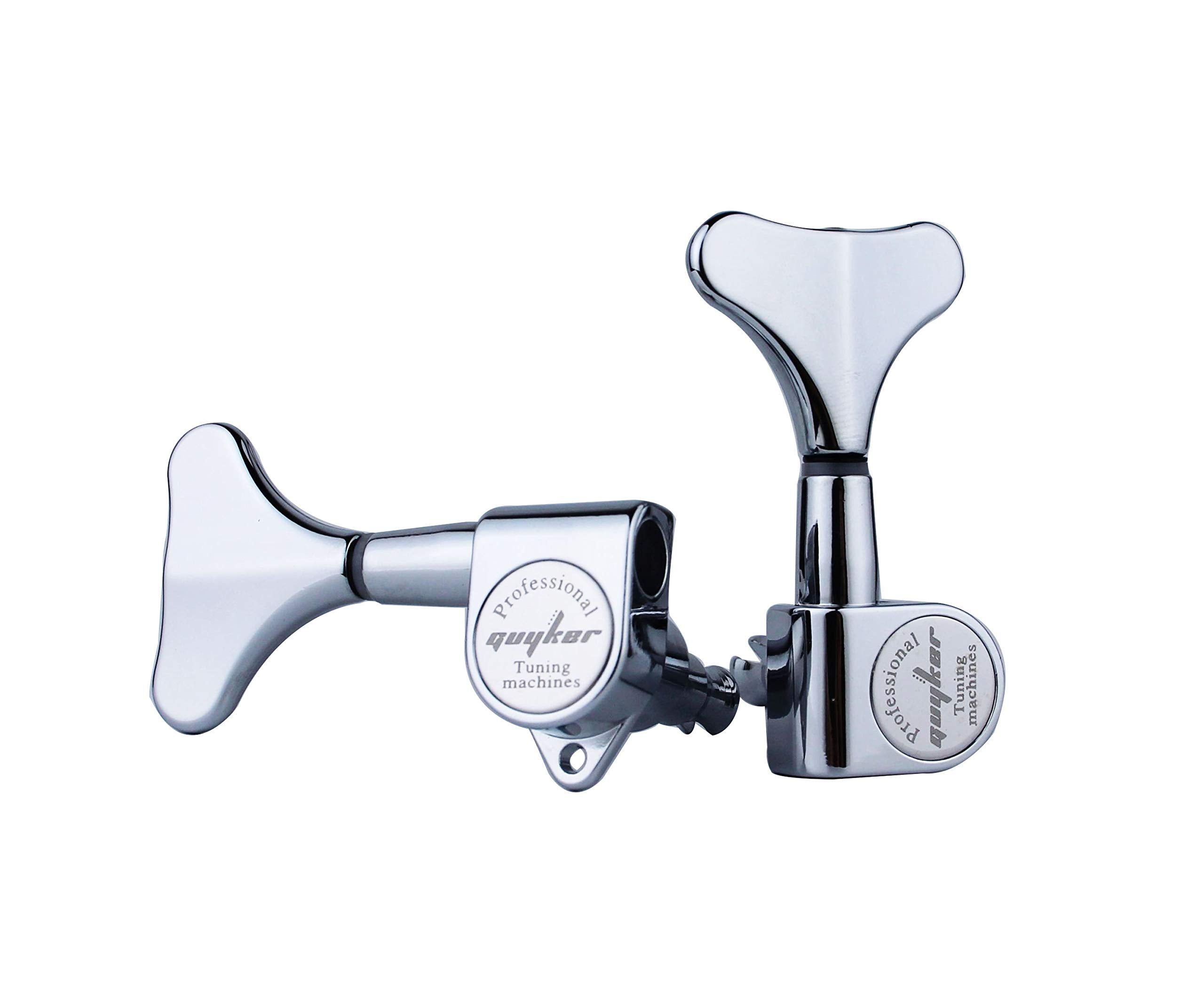 Guyker Guitar Bass Tuners (3R + 2L)   1:17 Ratio Headstock Sealed Tuning Key Pegs Machine Head Replacement For Electric Jazz Bas