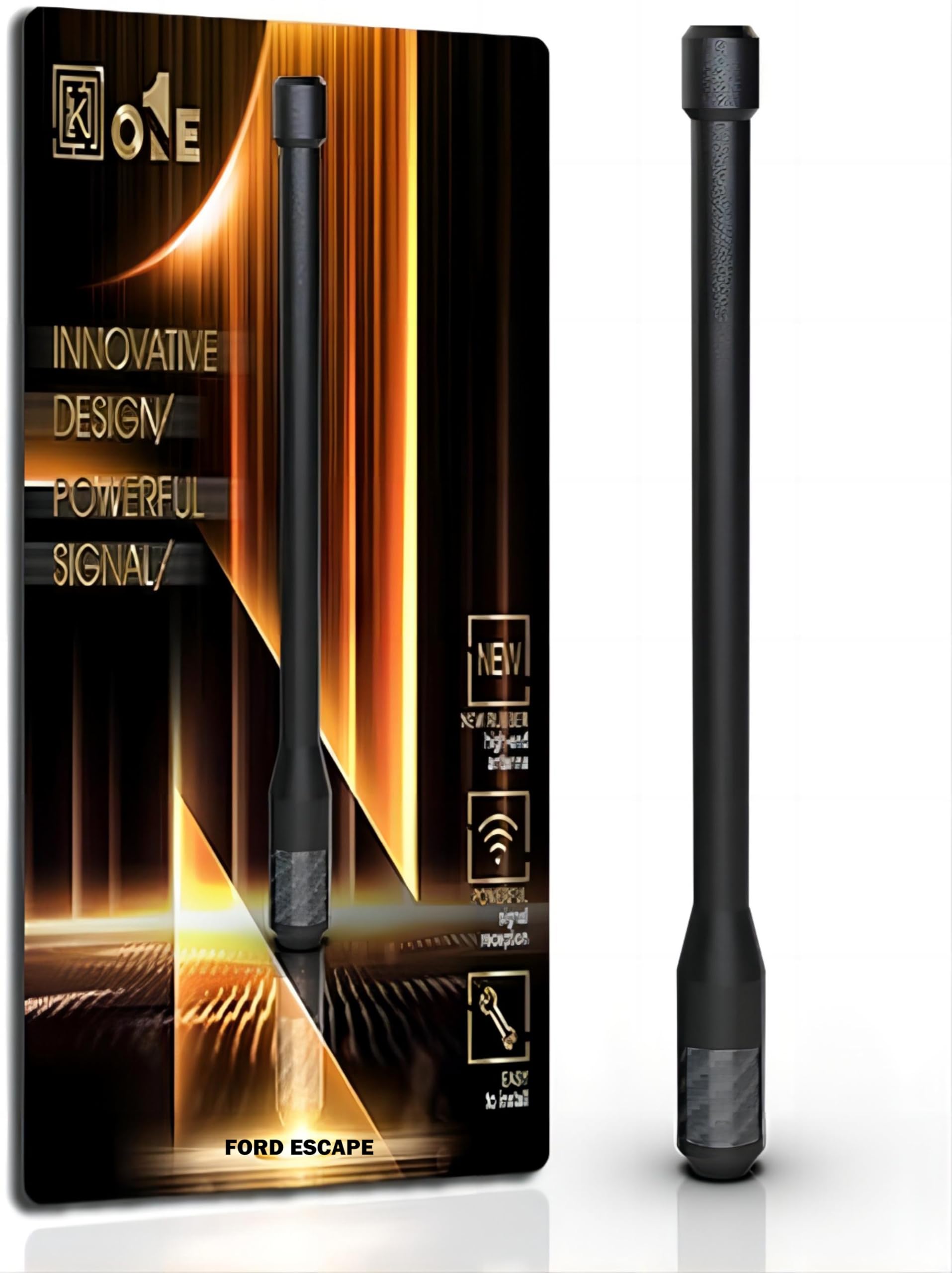 ?????? Keyo1E Carbon Fiber Antenna Compatible With Ford Escape 2008 2012 | 7.9 Inches Flexible Sturdy Rubber Antenna Replacement