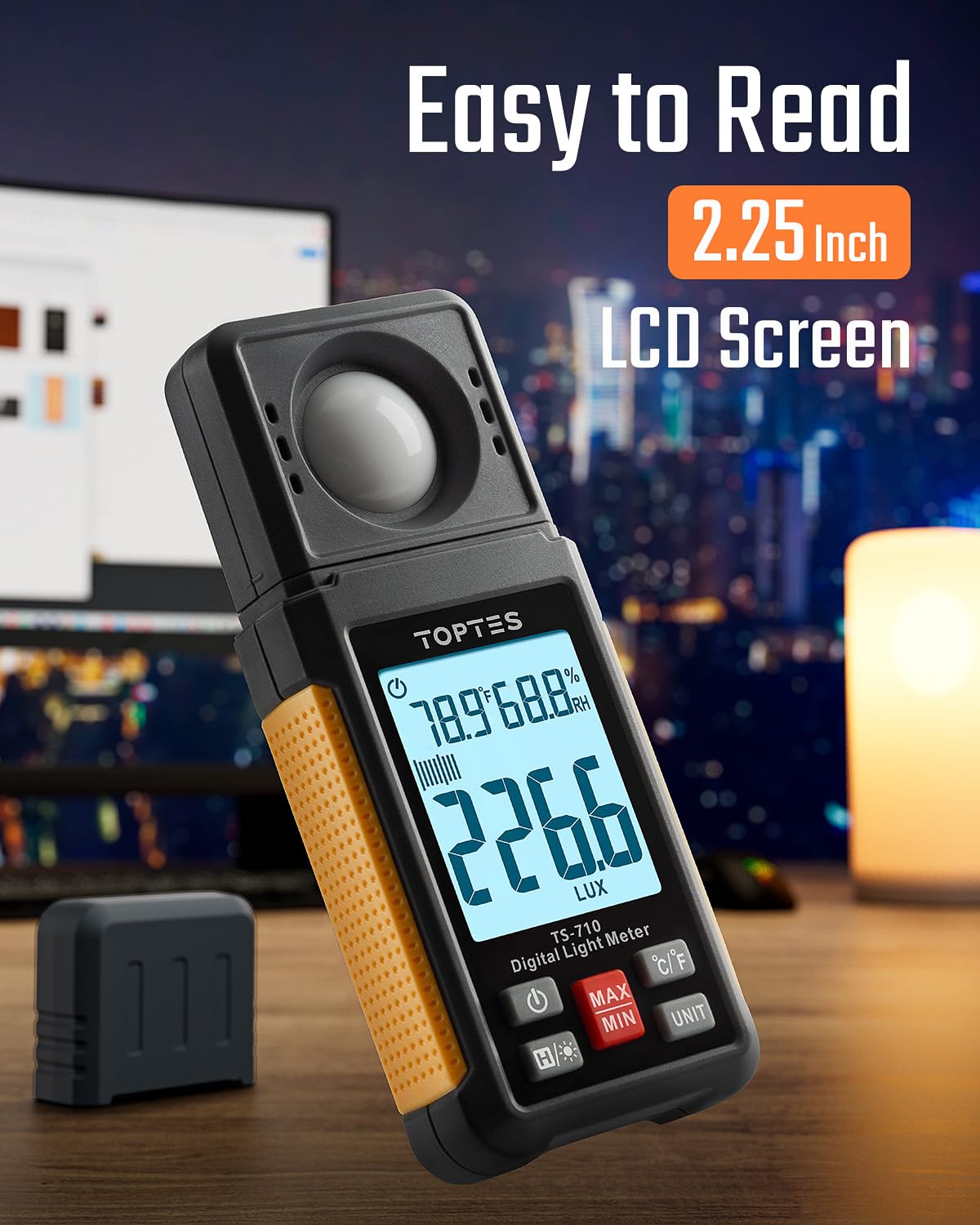 Toptes Ts 710 Light Meter, Lux/Foot Candles Meter With 180 Rotating Sensor, 0.1~200,000 Lux Range, Large Backlit Display, Light