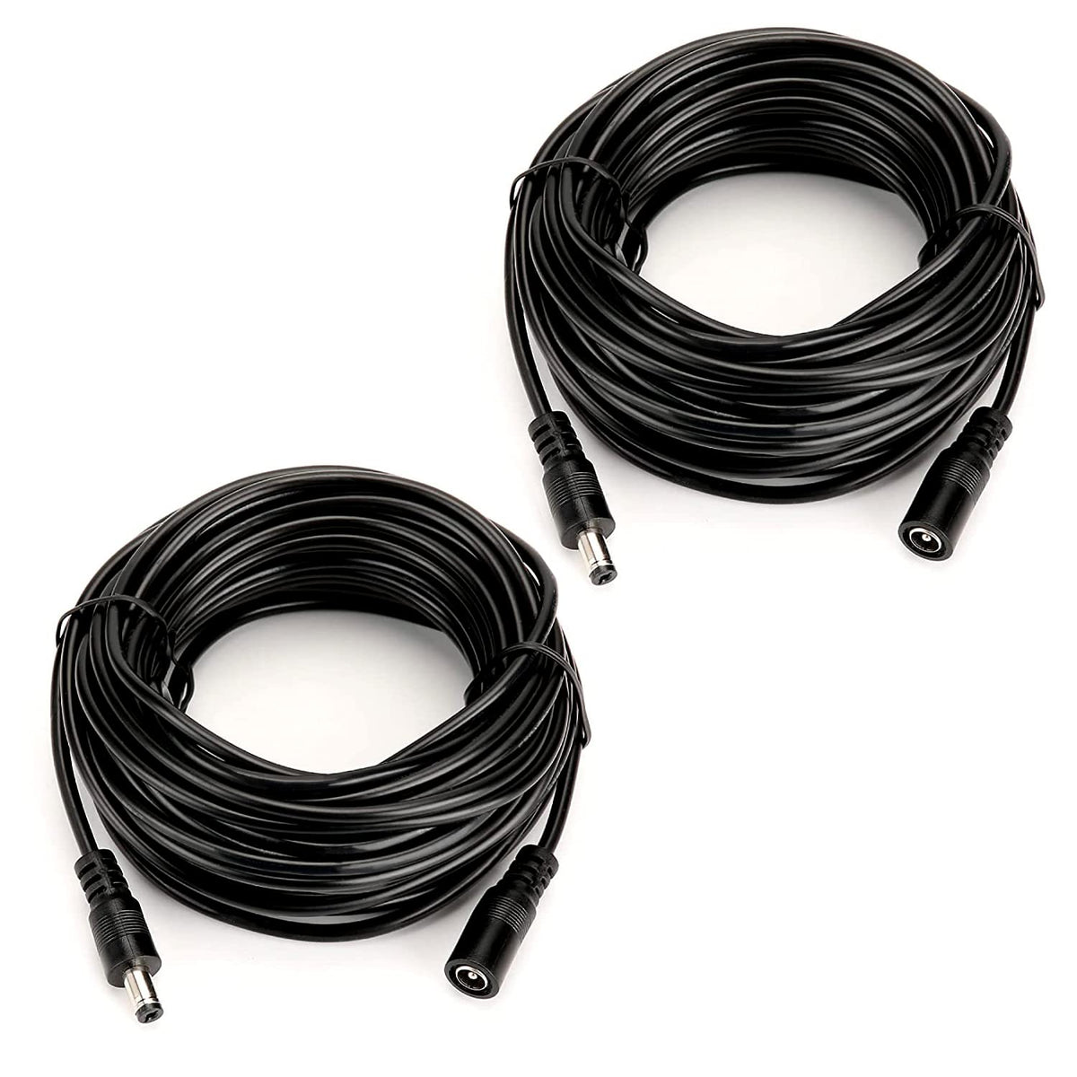 Tnuocke 2Pcs 33Ft(10M) 12V Dc Extension Cable,5.5Mm X 2.1Mm Dc Power Adapter Extension Cord Black For Printers/Cctv Security Cam