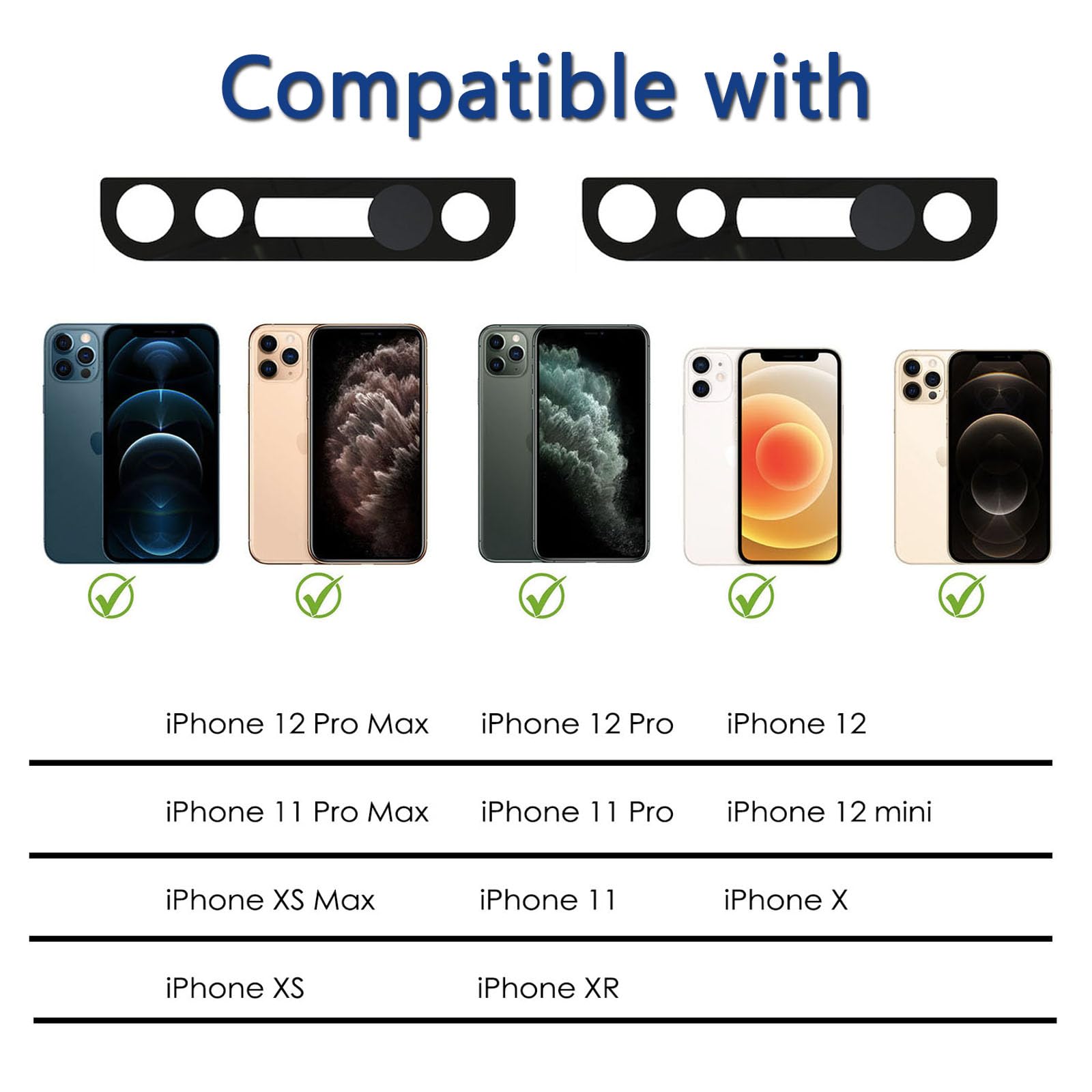 Camera Basic Cover Protector, Lens Cover Compatible With Iphone X/Xs/Xr/Xs Max/11/11 Pro/11 Pro Max/12/12 Mini /12Pro /12Pro Max