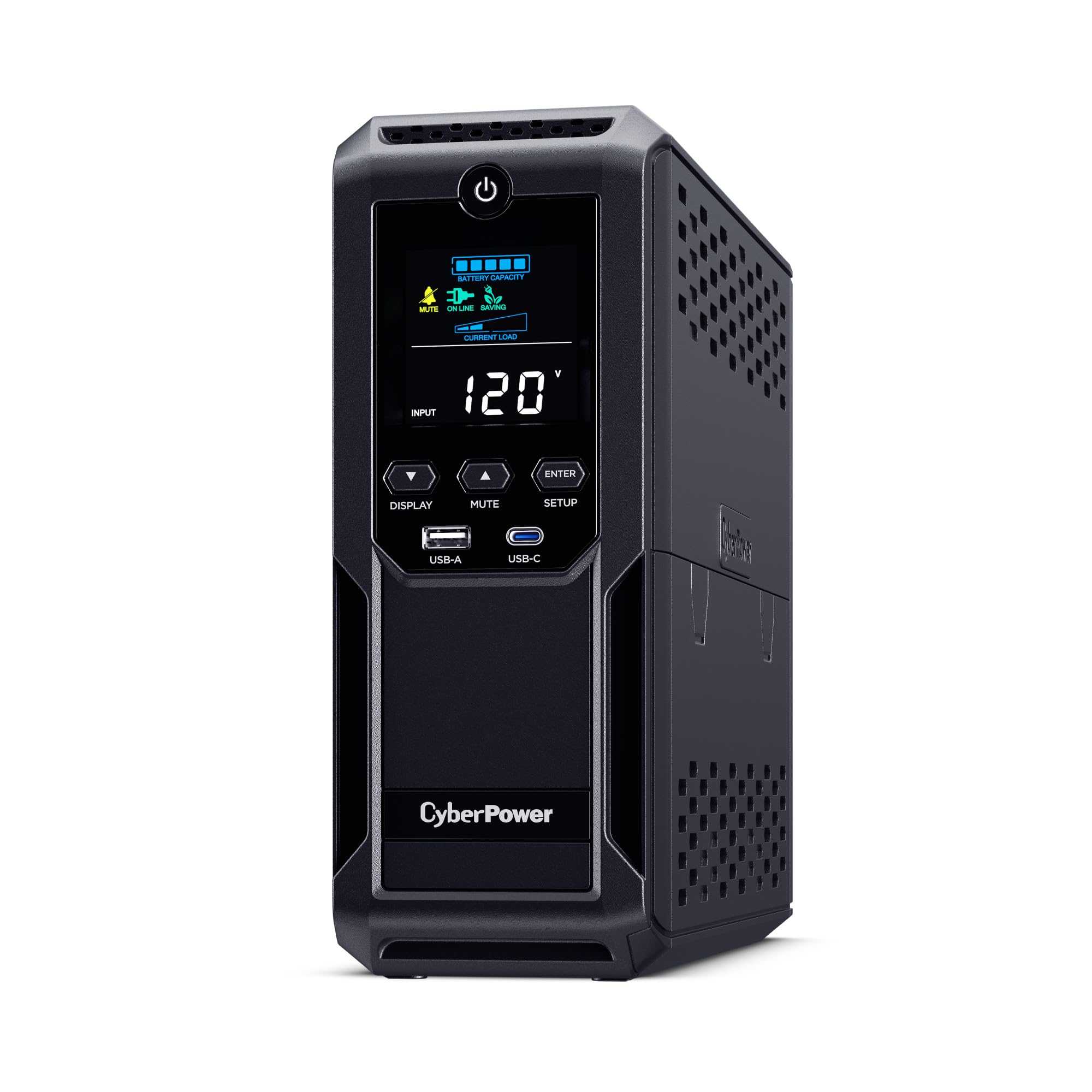 Cyberpower Brg1500Avrlcd2 Intelligent Lcd Ups Battery Backup And Surge Protector, 1500Va/900W, 12 Outlets 2 Usb Ports, Avr, Mini