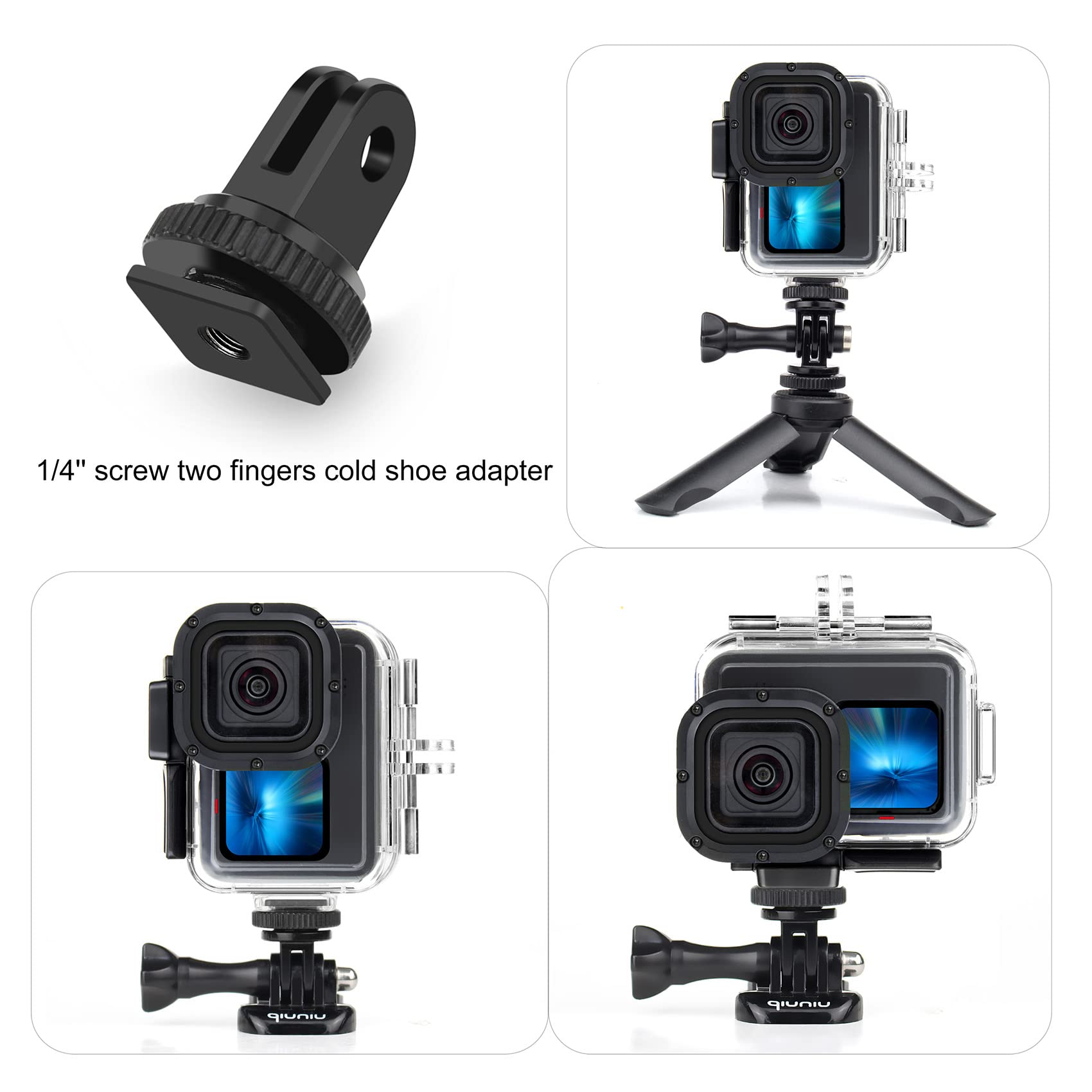 Standard Protective Waterproof Dive Housing Case For Gopro Hero 9,10, 11 And 12 Black Action Camera   Up To 45 Meters   Protecti