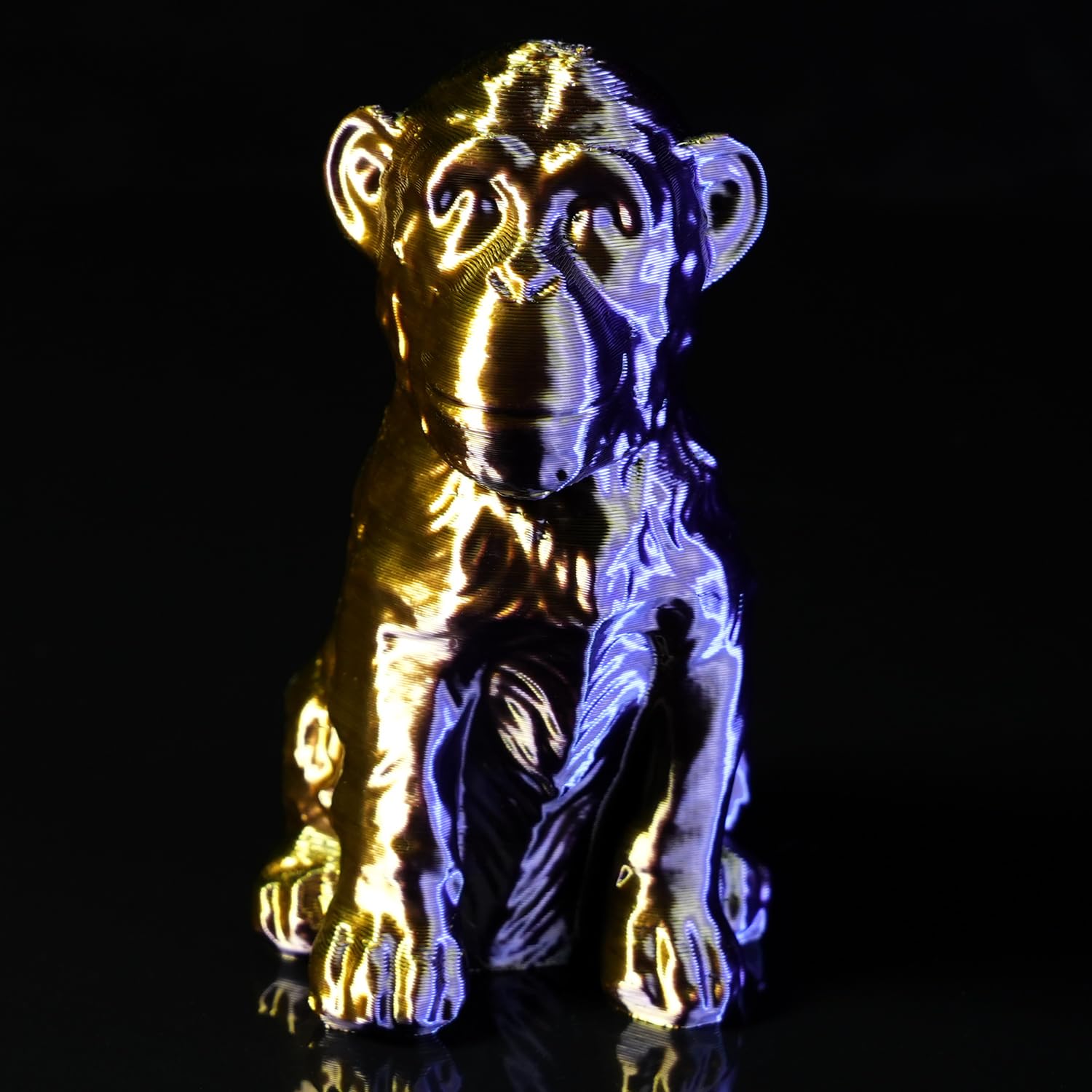 Gratkit Silk Tri-Color Pla Filament,Coextrusion Pla Filament 1.75Mm, +/-0.03Mm, 1Kg/Roll, Silk Pla Gold & Purple & Black