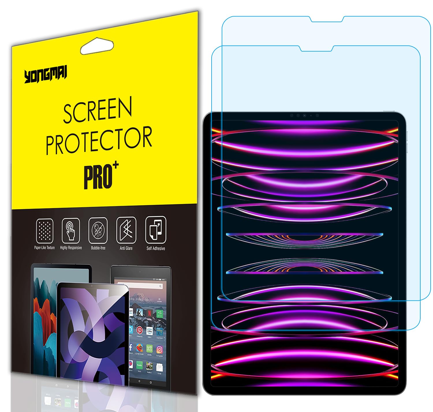 2 Pack   Blue Light Blocking Screen Protector Compatible With Ipad Pro 12.9 6Th /5Th / 4Th /3Rd Gen (2022/2021/2020/2018), Anti 