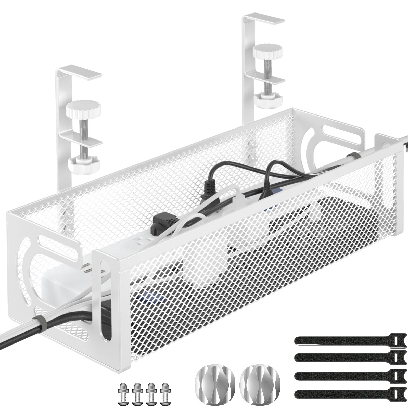 Cable Management Under Desk, Under Desk Cable Management Tray, Desk Cable Organizer, Cable Management Box, Cord Organizer For De