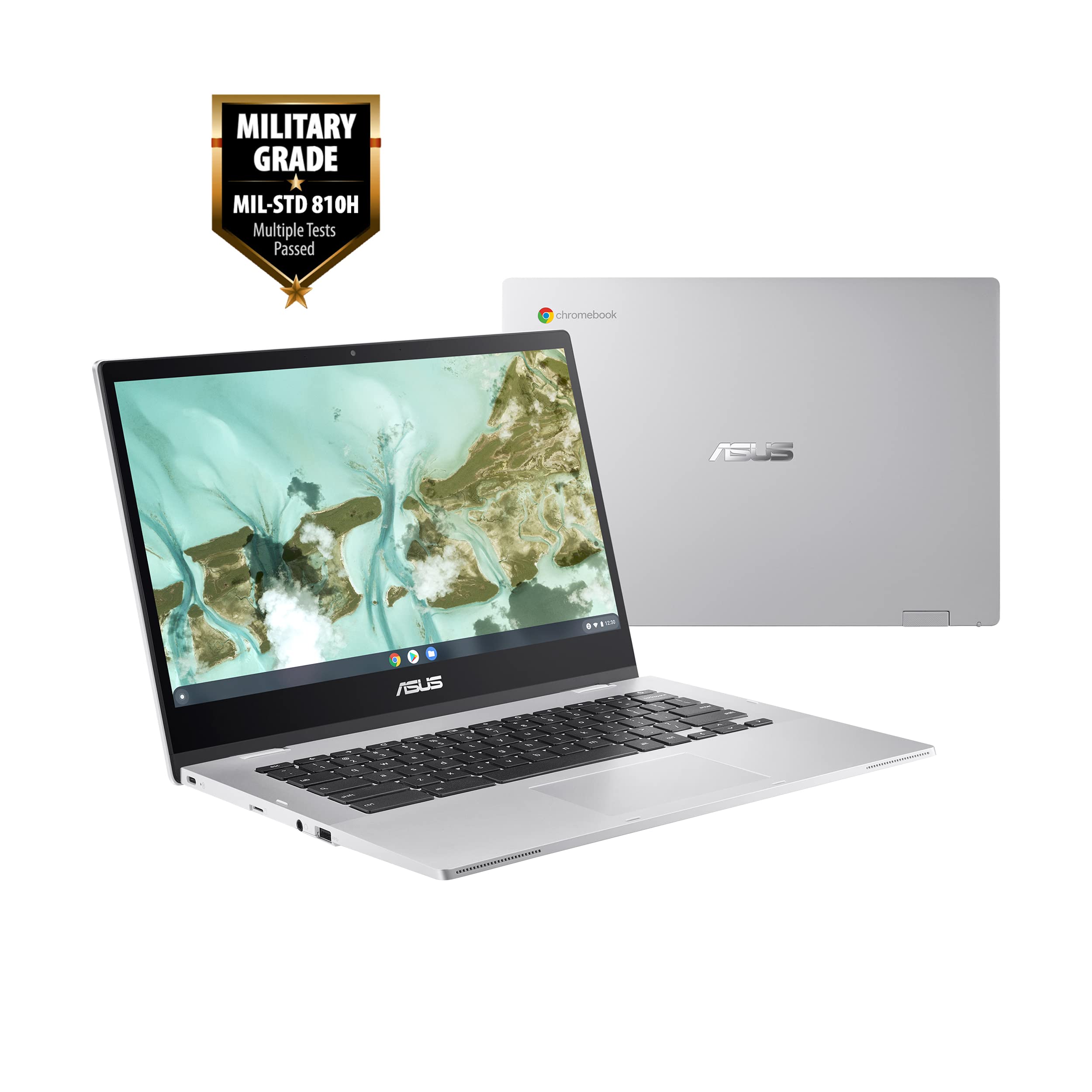 Asus Chromebook Cx1, 14'' Fhd, Intel Celeron N4500 Processor, 64Gb Storage, 4Gb Ram, Chromeos, Transparent Silver, Cx1400Cka As4