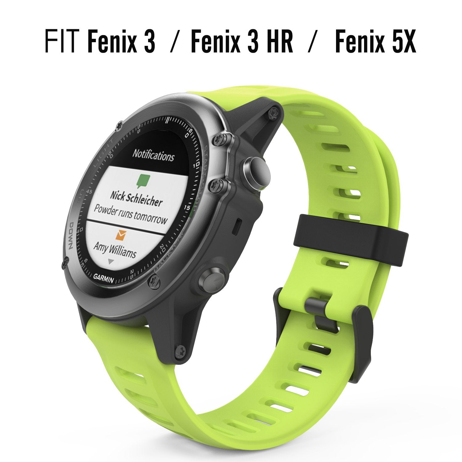 Moko Band Compatible With Garmin Fenix 3/Fenix 5X, [6Pack] Soft Silicone Replacement Watch Band For Garmin Fenix 3/Fenix 3 Hr/Fe