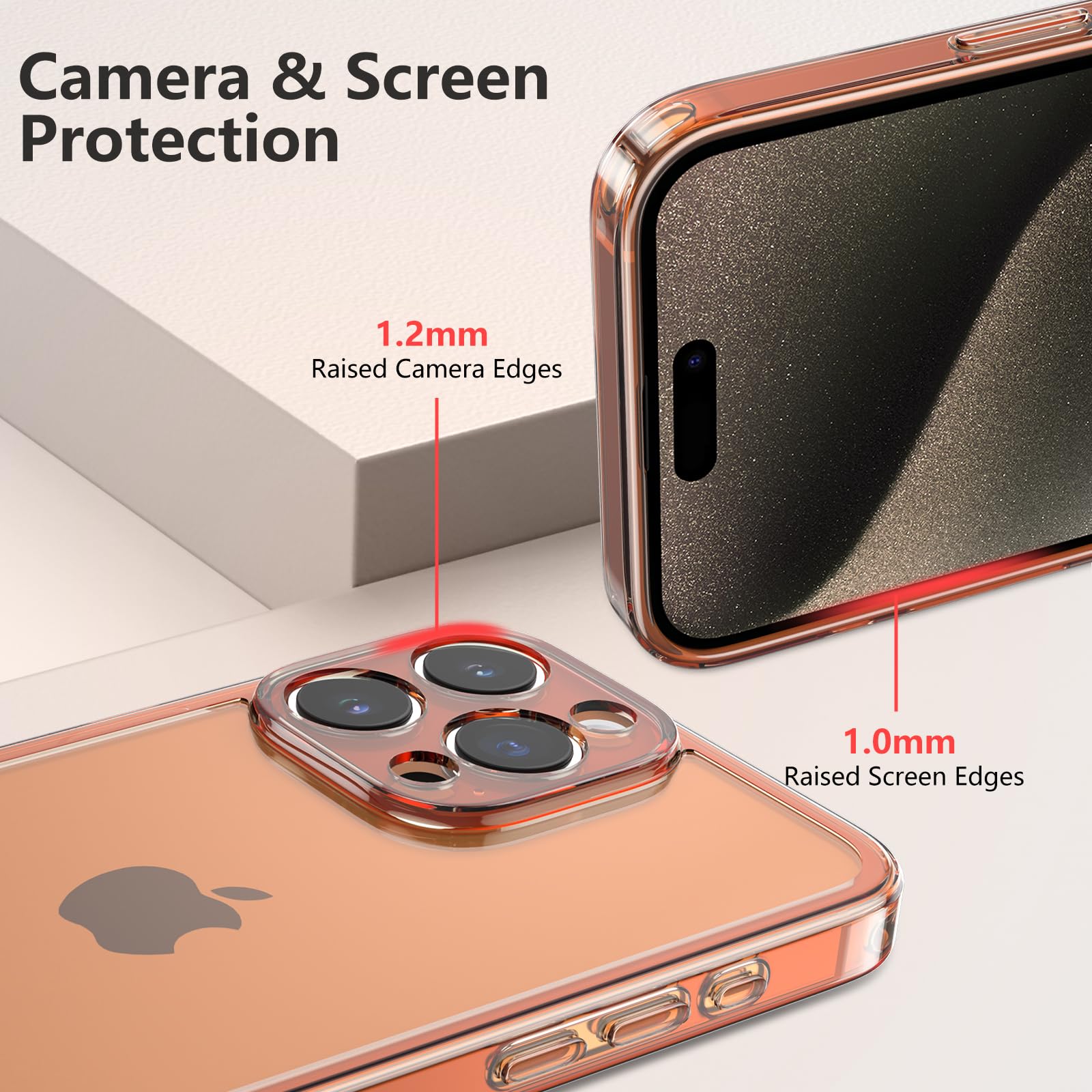 ZTOFERA iPhone 13 Pro 6.1 inch Clear Soft Silicone Protective Shockproof Phone Case Brown
