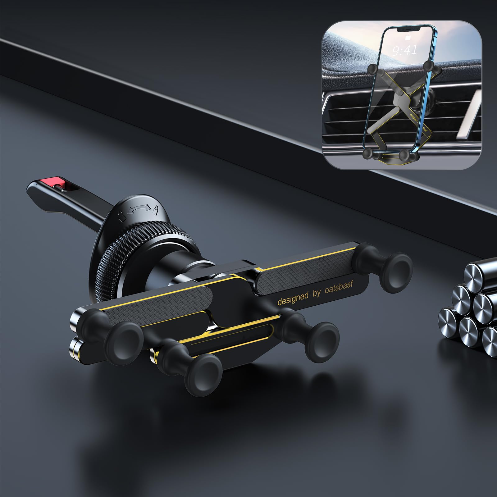 Oatsbasf Car Phone Holder Mount 2023 Upgrade Gravity Car Phone Mount, Hands Free Phone Holder, Gravity Air Vent Car Mount, Suita