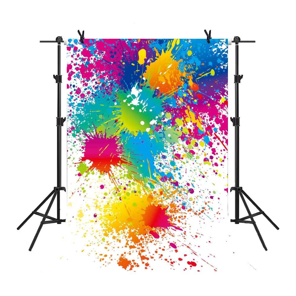 Mtmety 5X7Ft Colorful Splatter Background Abstract Background Paint Splash Backdrop Video Studio Photograph Photo Booth Props Ba