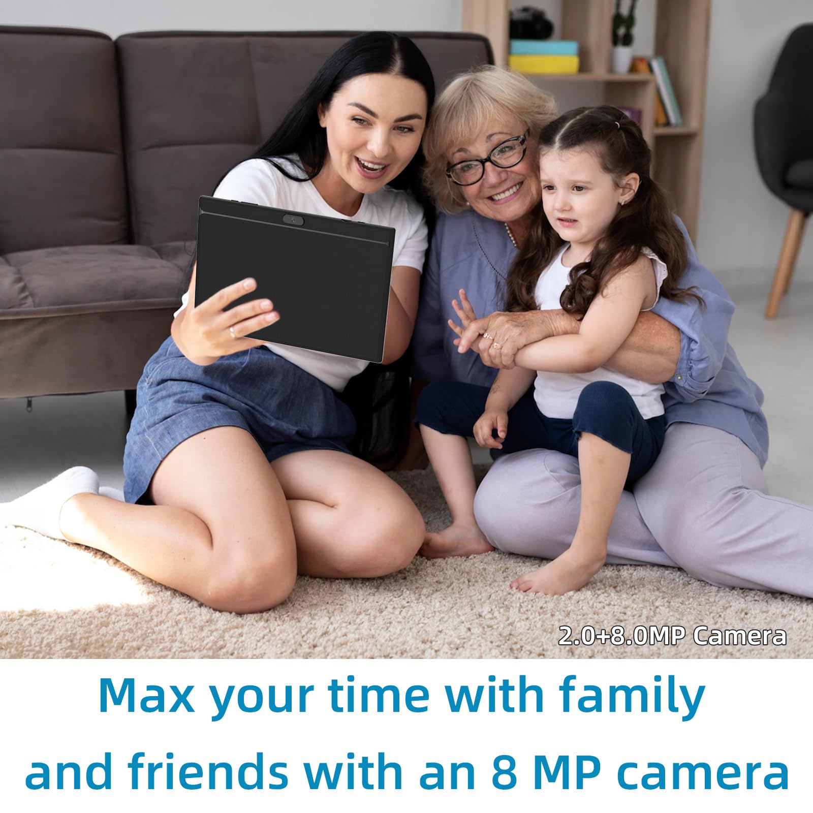 Android Tablet With Keyboard Protect Case Mouse Stylus 10 Inch Tablet 2 In 1 Tablets Set 12Gb+128Gb/1Tb Expandable Dual Camera T