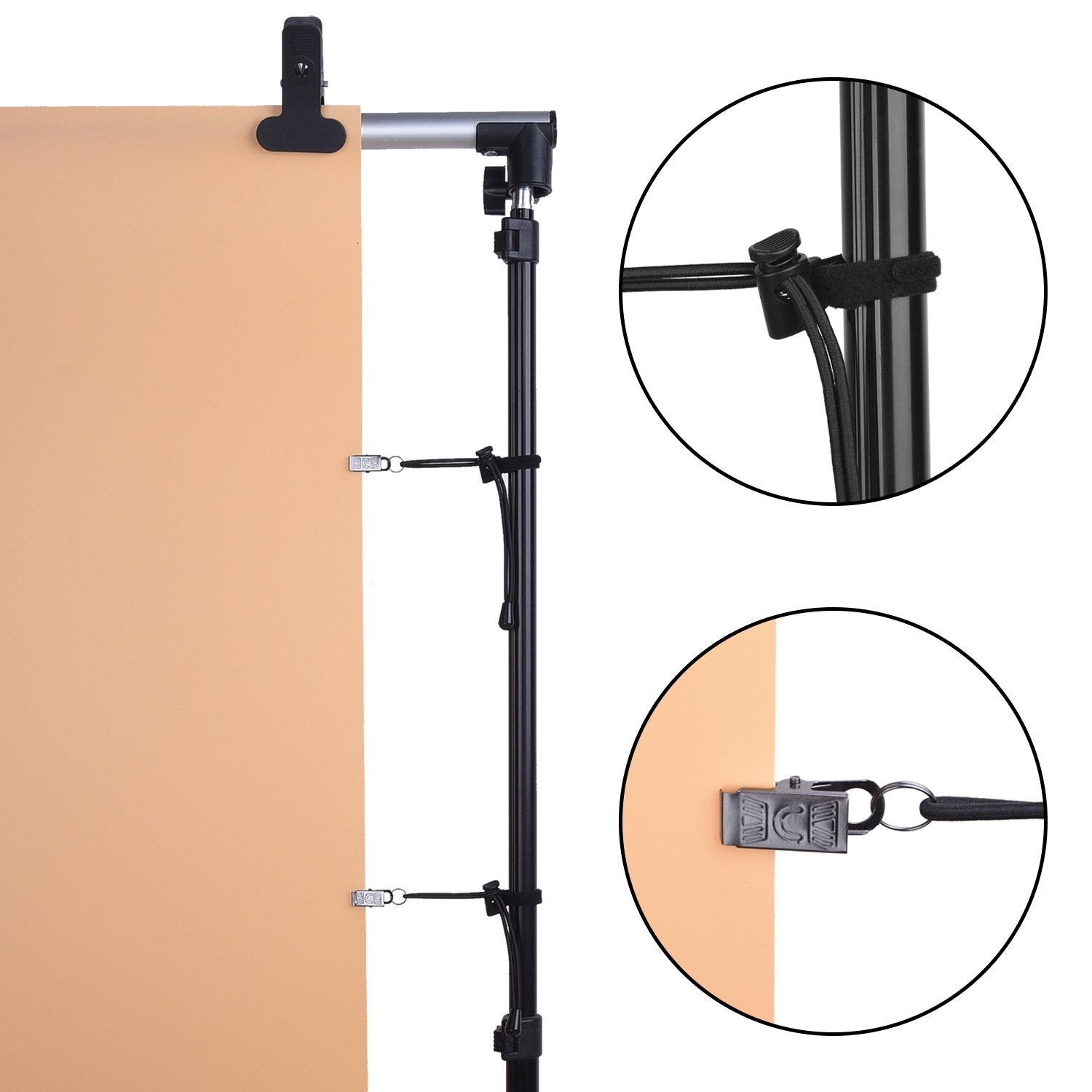 Backdrop Background Clips Holder For Photo Video Studio, 12 Pack, Black