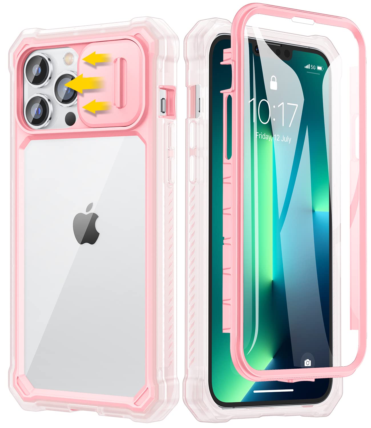 Caka Case For Iphone 13 Pro Max Case With Screen Protector, Iphone 12 Pro Max Case With Slide Camera Lens Protector Cover For Wo