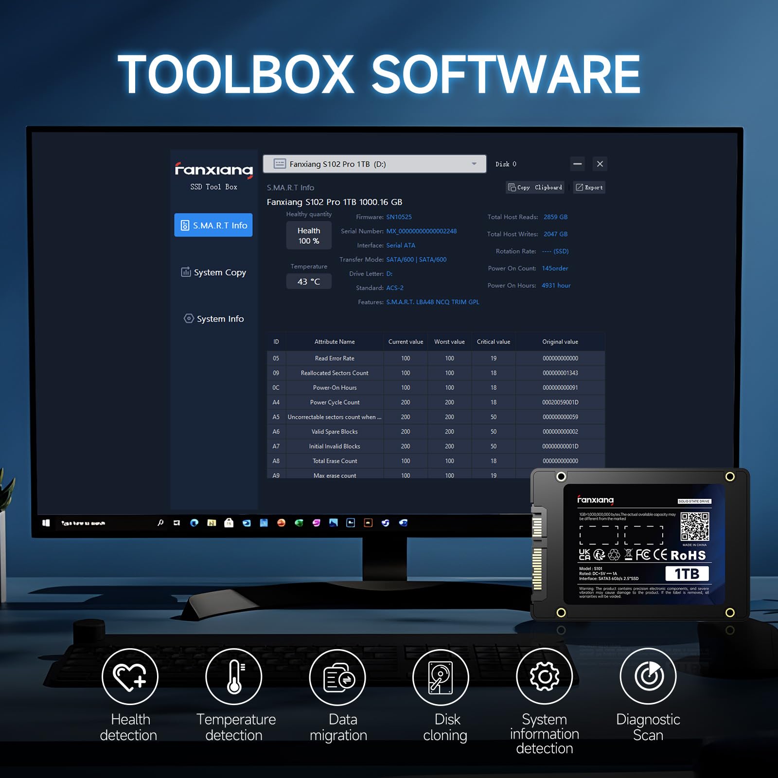 Fanxiang S101 512Gb Ssd Sata Iii 6Gb/S 2.5'' Internal Solid State Drive, Read Speed Up To 550Mb/Sec, Compatible With Laptop And