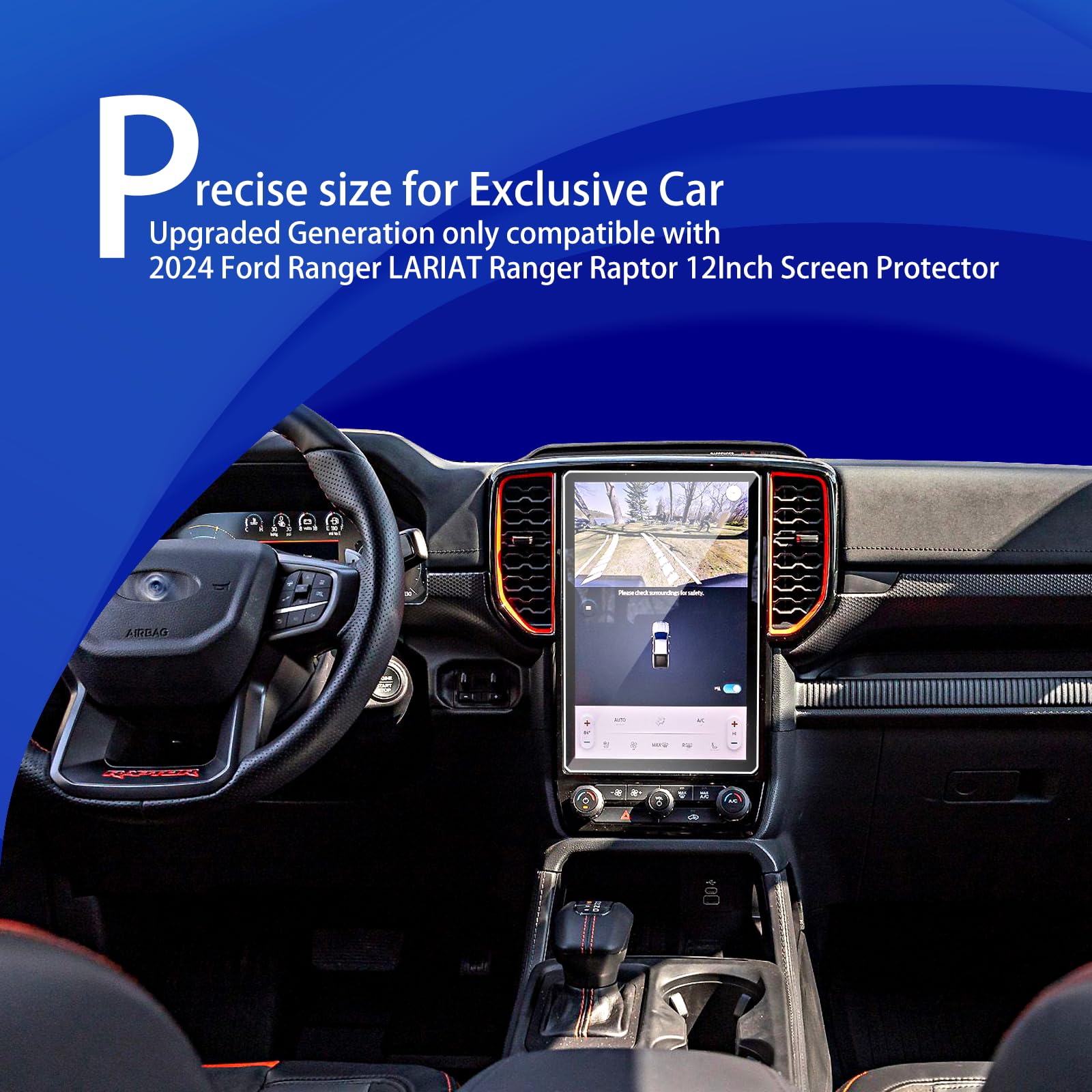 Xxciwp 2024 Ford Ranger Raptor Screen Protector For Ford Ranger 2024 Accessories 12Inch Touchscreen Clear Display Protector Film