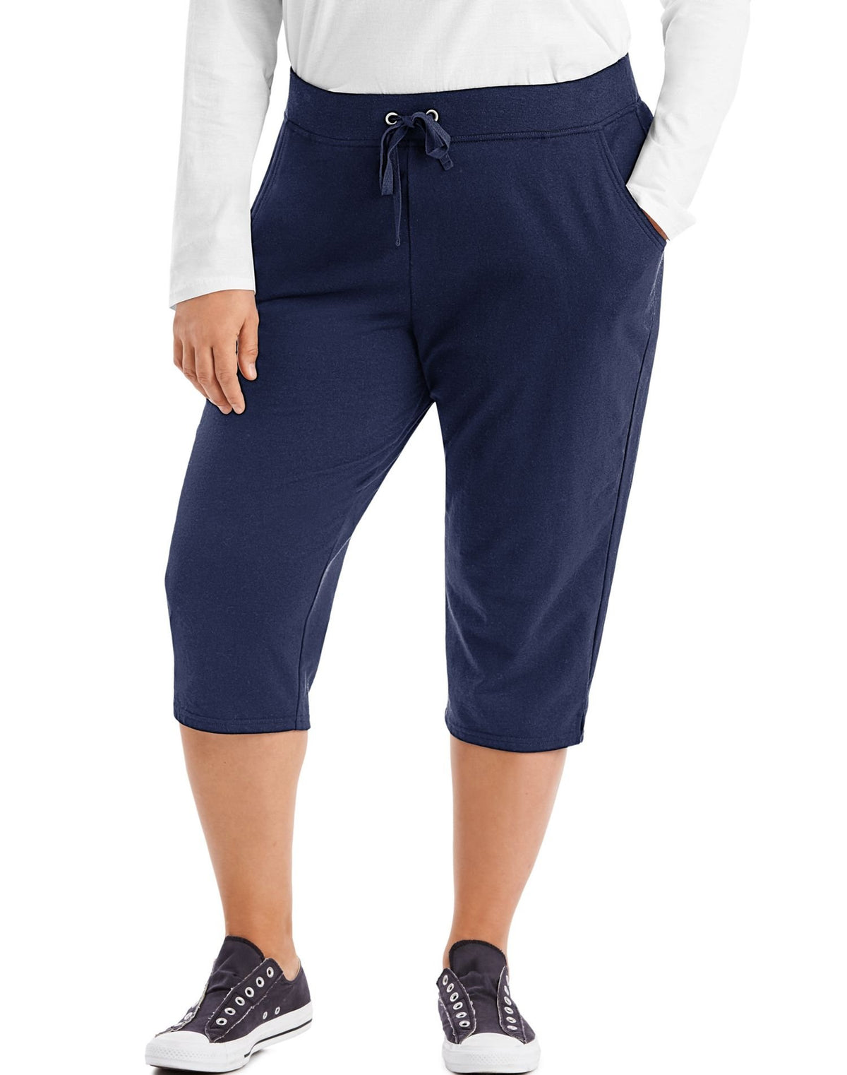 Just My Size Womens Plus Sizefrench Terry Capri With Pockets