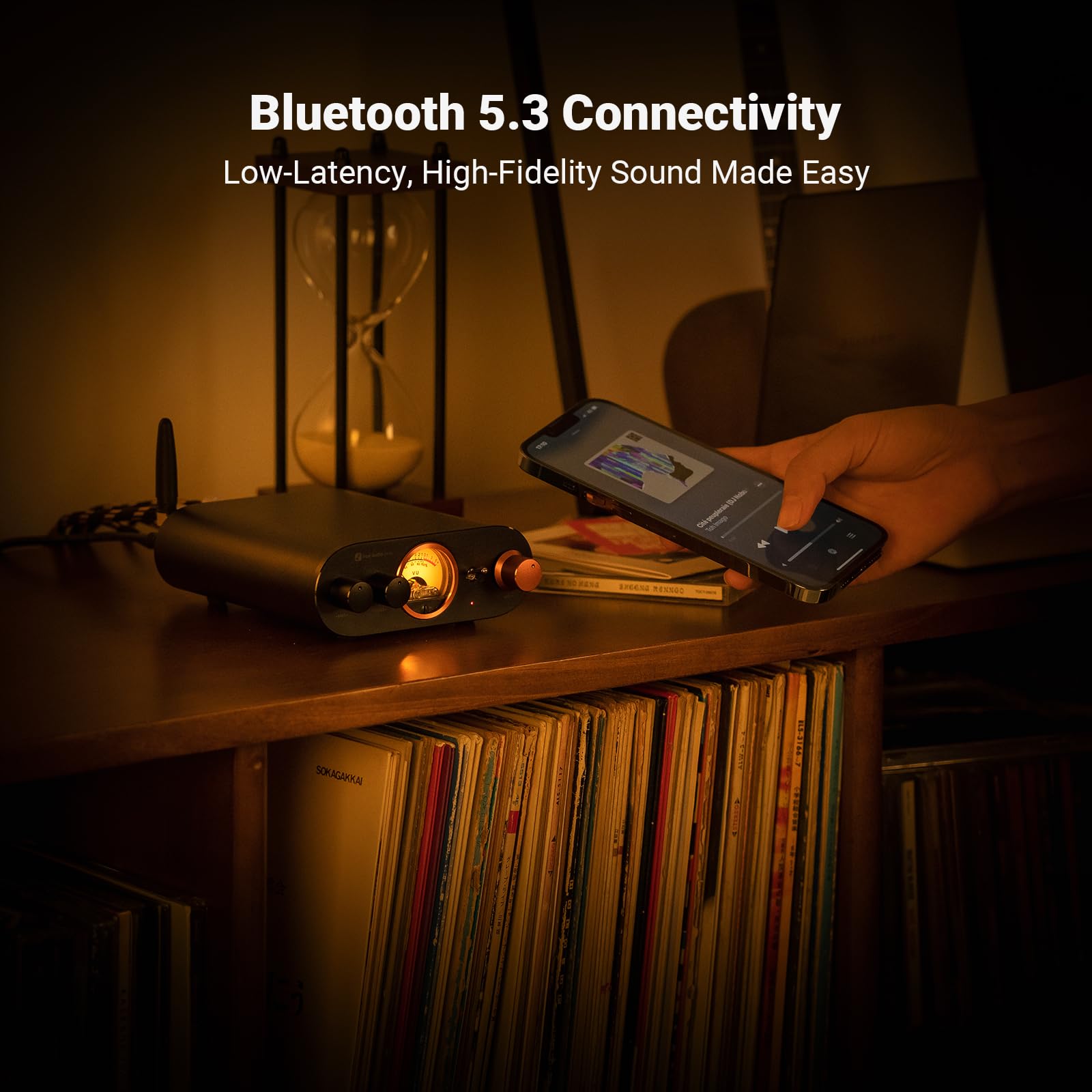 Fosi Audio Mc101 Bluetooth Stereo Amplifier Home Audio Component Mini Amp With Vu Meter 2 Channel Hifi Receiver For Passive Spea