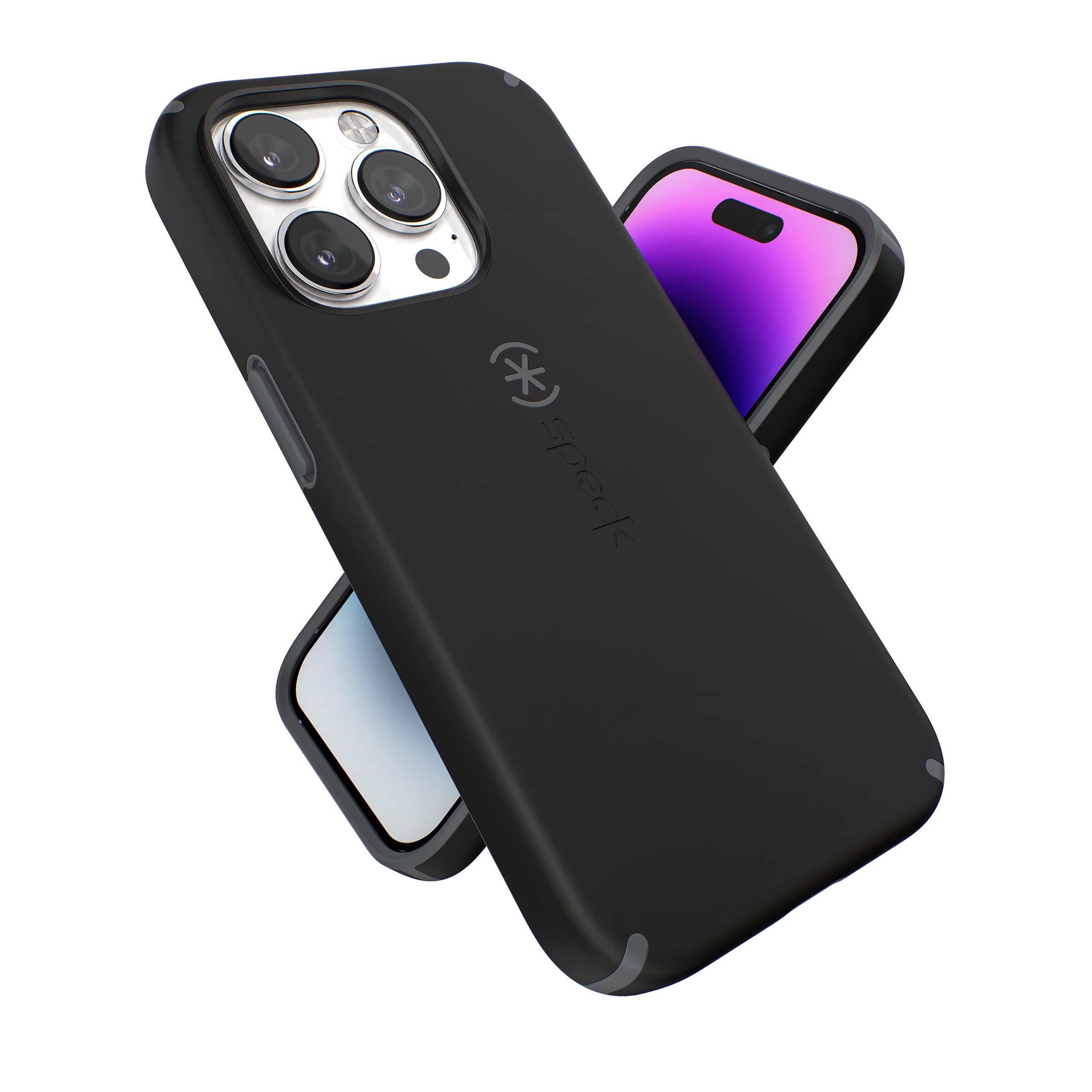 Speck iPhone 14 Pro Case - Slim, Drop Protection, Scratch Resistant, Soft Touch for 6.1 inch iPhone 14 Pro - Dual Layer, Black/S