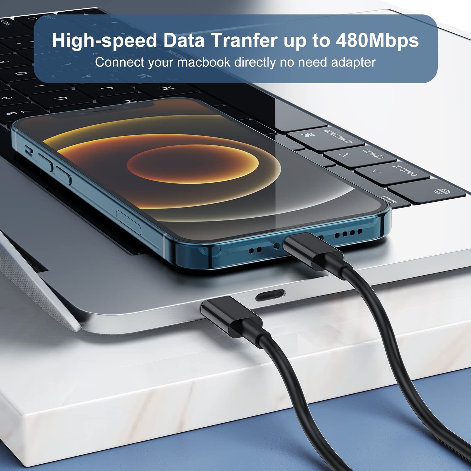 2Pack Usb C To Lightning Cable 6Ft [Apple Mfi Certified] Iphone Fast Charger Cable Power Delivery Lightning To Type C Charging C