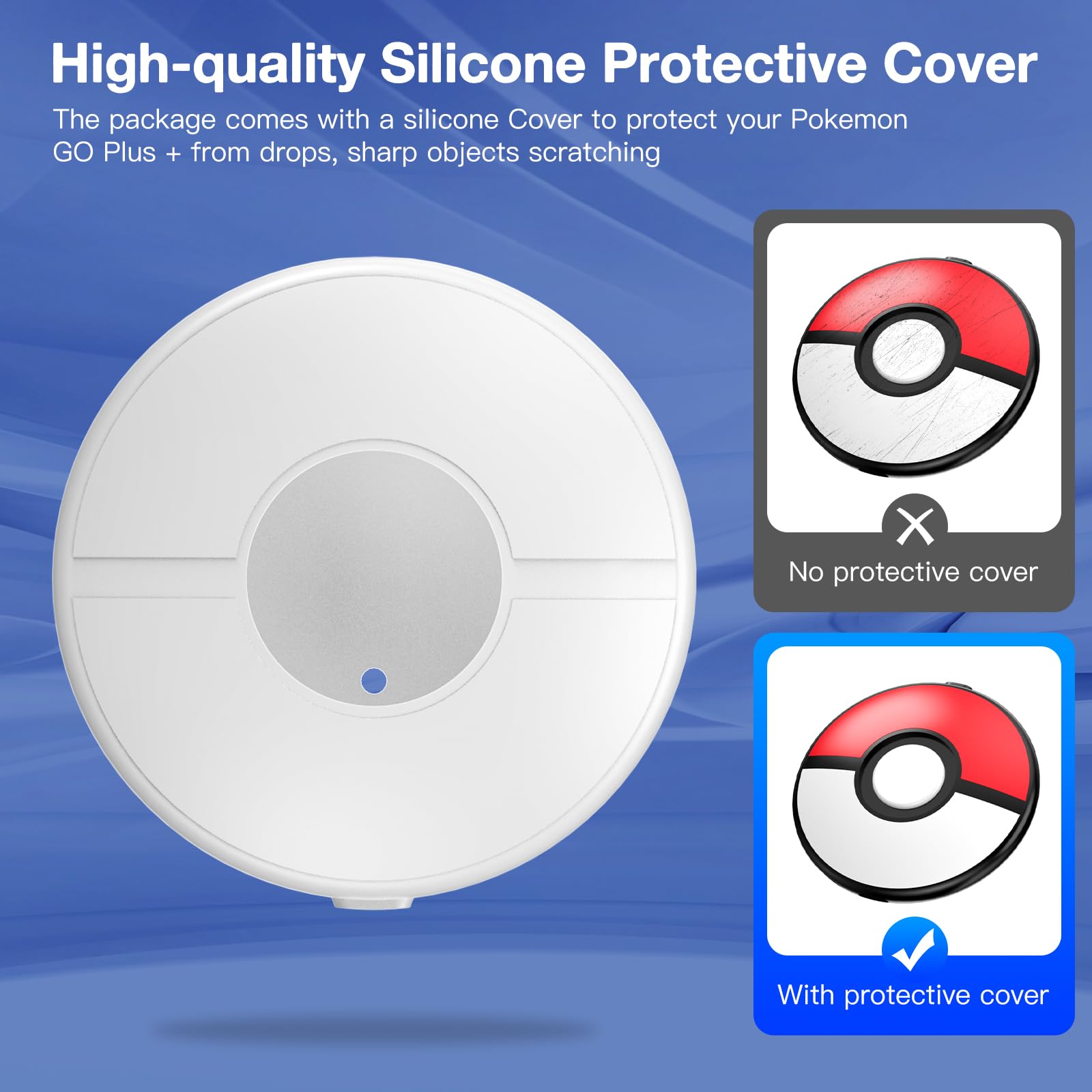 Kunsluck Charging Station For Pokemon Go Plus + 2023, Rgb Charging Dock With Protective Case For Pokemon Go Plus +