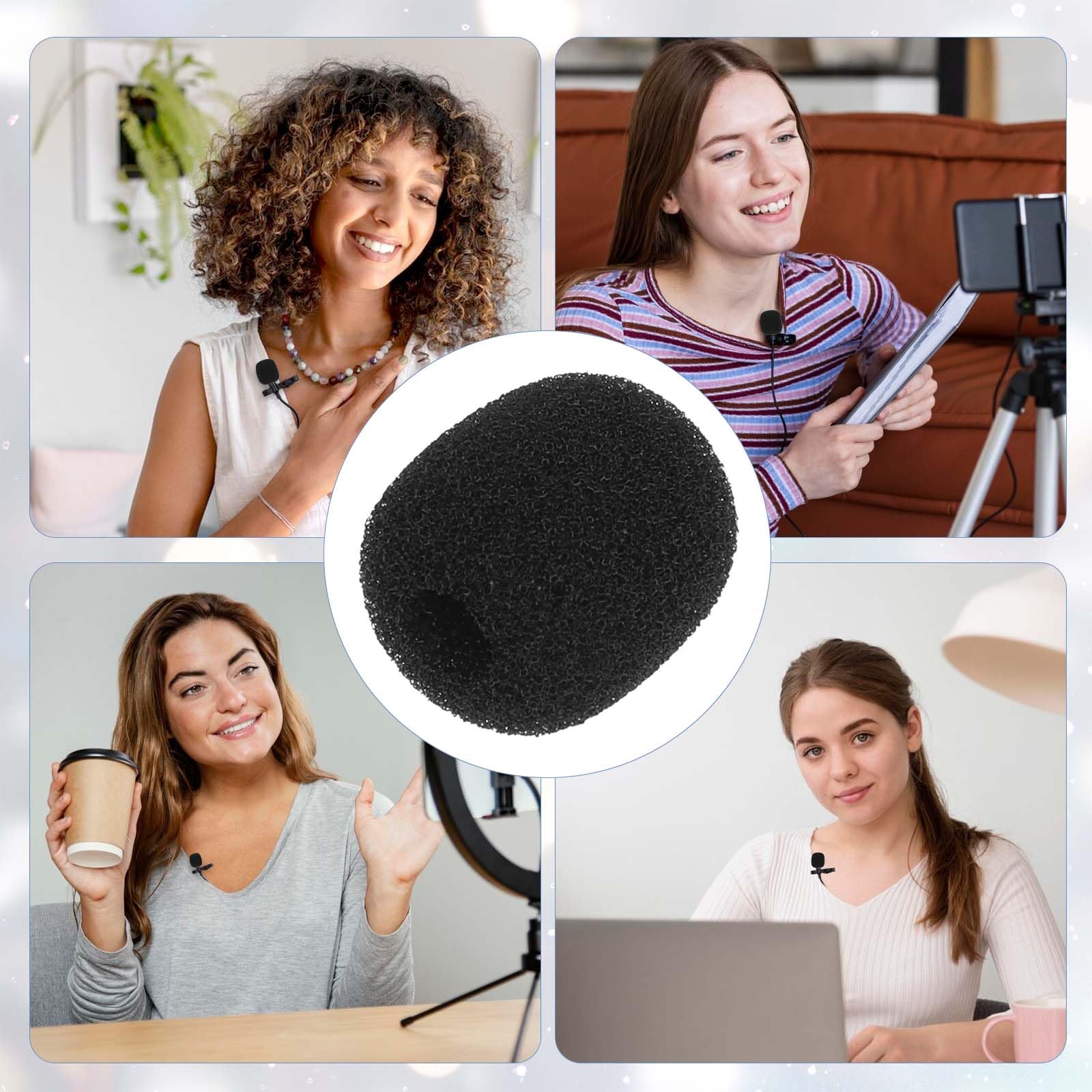 10 Pcs Mini Windscreen For Headset Microphone Small Lavalier Microphone Covers Foam Lavalier Microphone Windscreen Foam Cover Wi