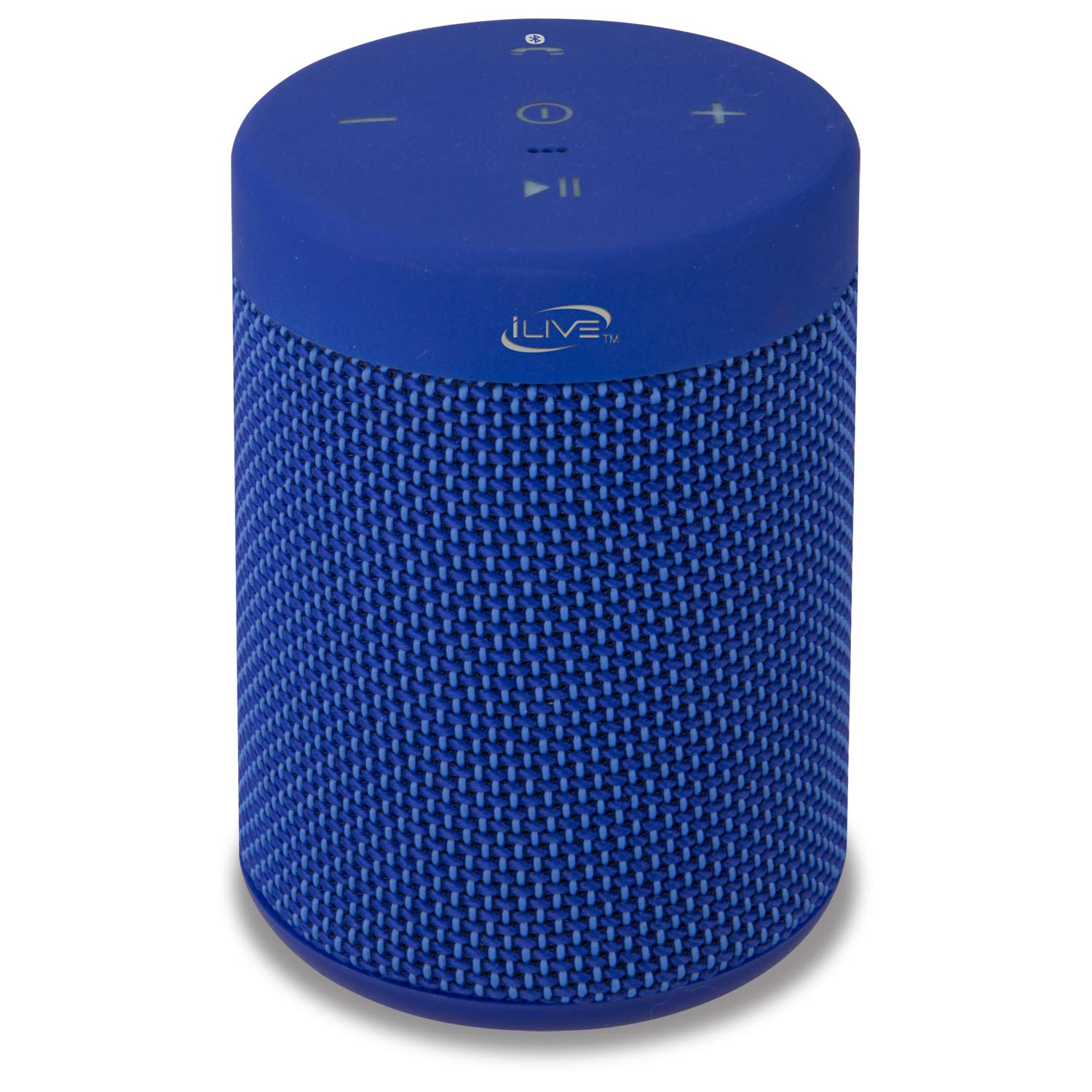 Ilive Waterproof Fabric Wireless Speaker, 2.56 X 2.56 X 3.4 Inches, Built In Rechargeable Battery, Blue (Isbw108Bu)