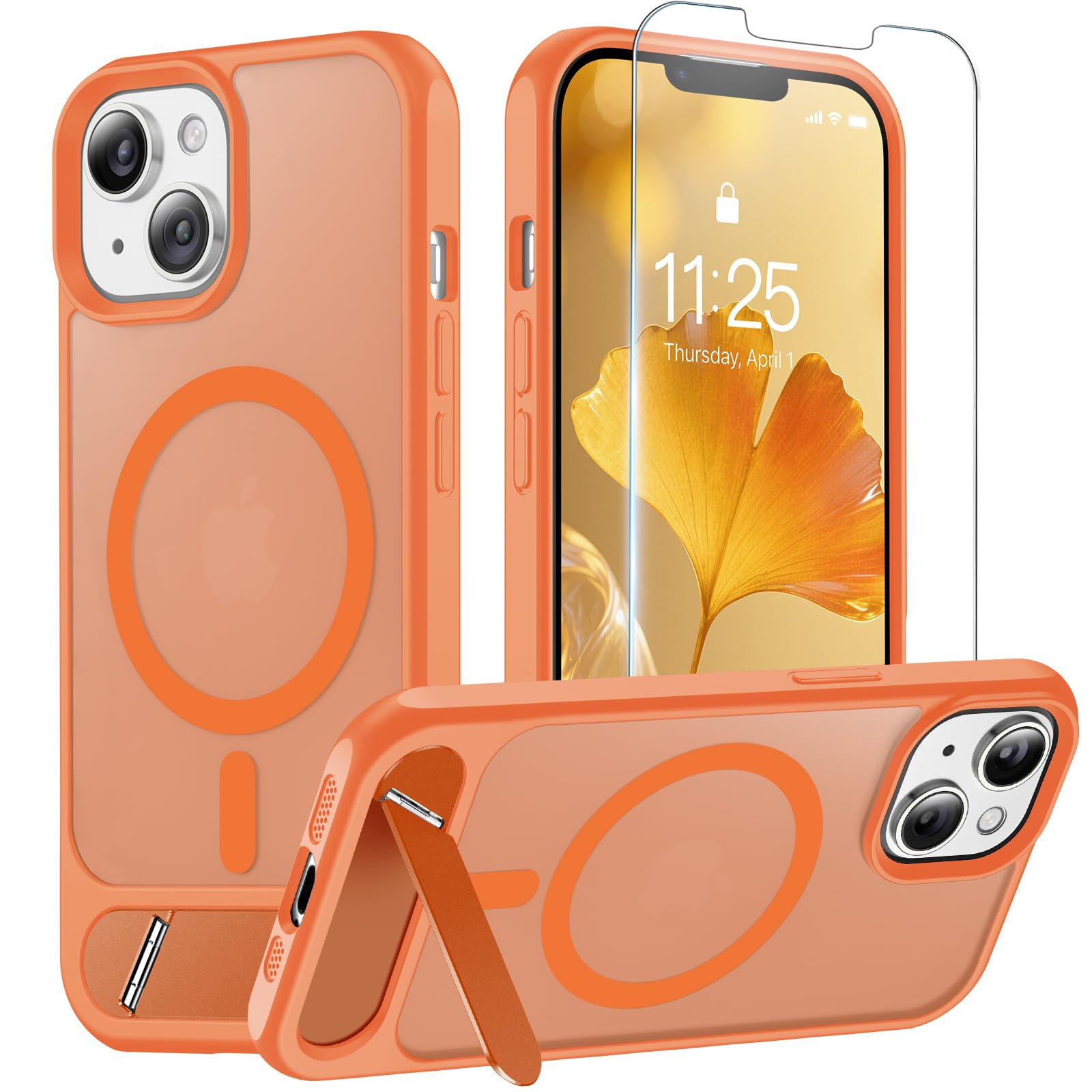 Ratcase Magnetic for iPhone 14 Case & iPhone 13 Case (Built-in Invisible Kickstand)(Screen Protector)(Compatible with MagSafe)(M