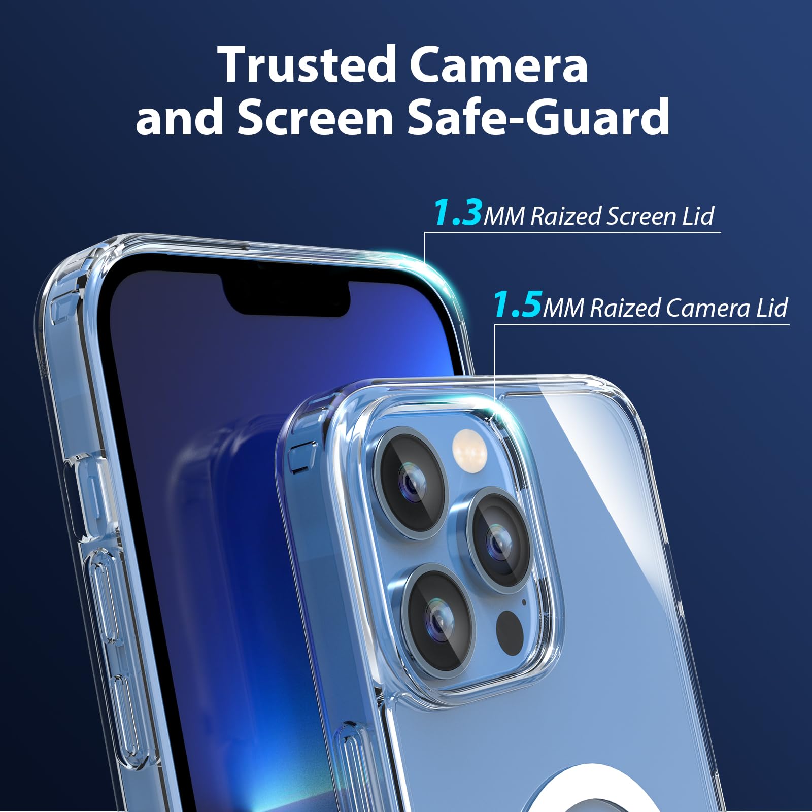 Yzoiko Strong Magnetic Translucent Case For Iphone 13 Pro Max [10Ft Military Grade Protection] Compatible With Fit Magnetic Shoc