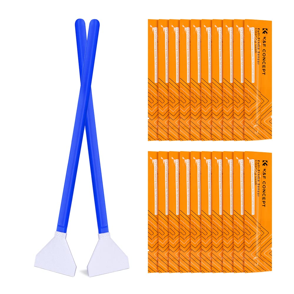 K&F Concept 20 Pack Full Frame Sensors Cleaning Swabs, Dslr Slr Digital Camera Dry Ccd Cmos Clean Swabs Compatible With Nikon So