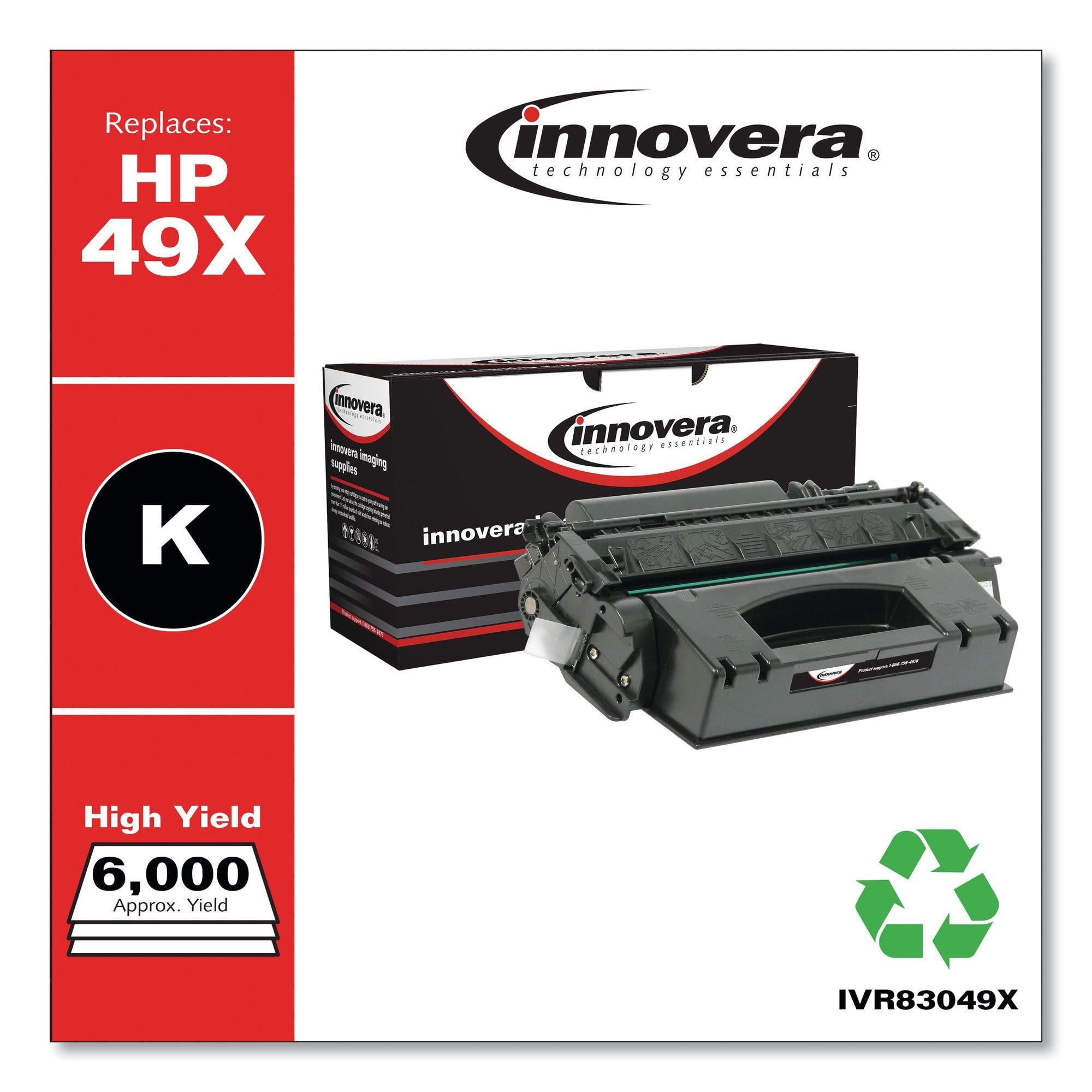 Innovera Remanufactured Black High Yield Toner, Replacement For 49X (Q5949X), 6,000 Page Yield