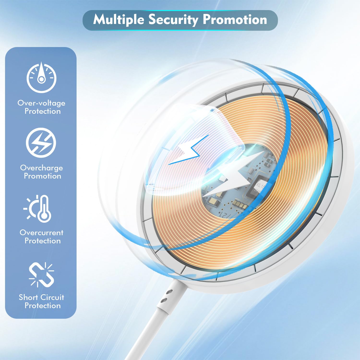 Long Magnetic Wireless Charger,10Ft Iphone Fast Mag Safe Charger Mag-Safe Charging Magnet Charge Pad 10Feet 2Pack Compatible Wit