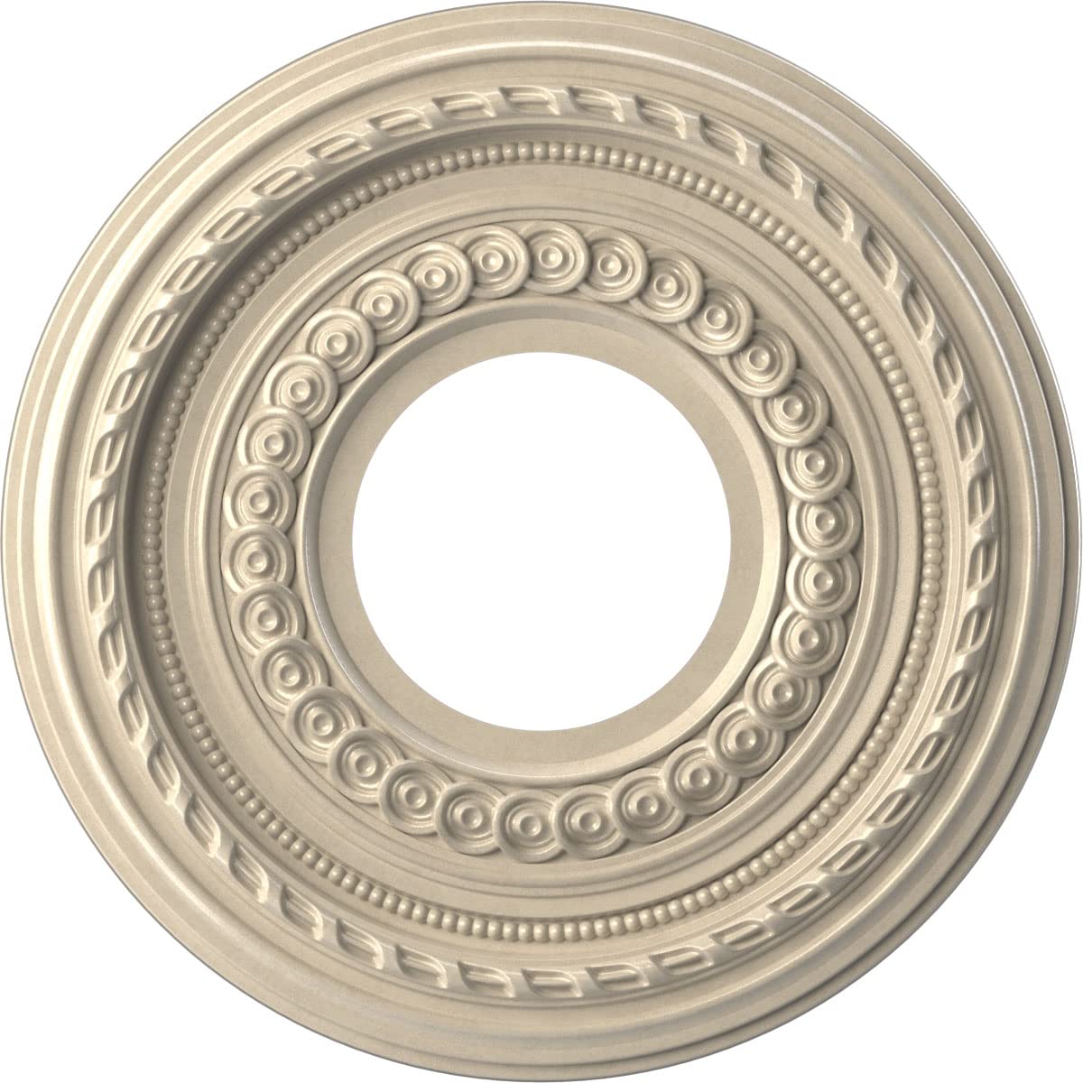 Ekena Millwork Cmp10Coepe Cole Thermoformed Pvc Ceiling Medallion (Fits Canopies Up To 4 1/4''), 10''Od X 3 1/2''Id X 3/4''P, Un