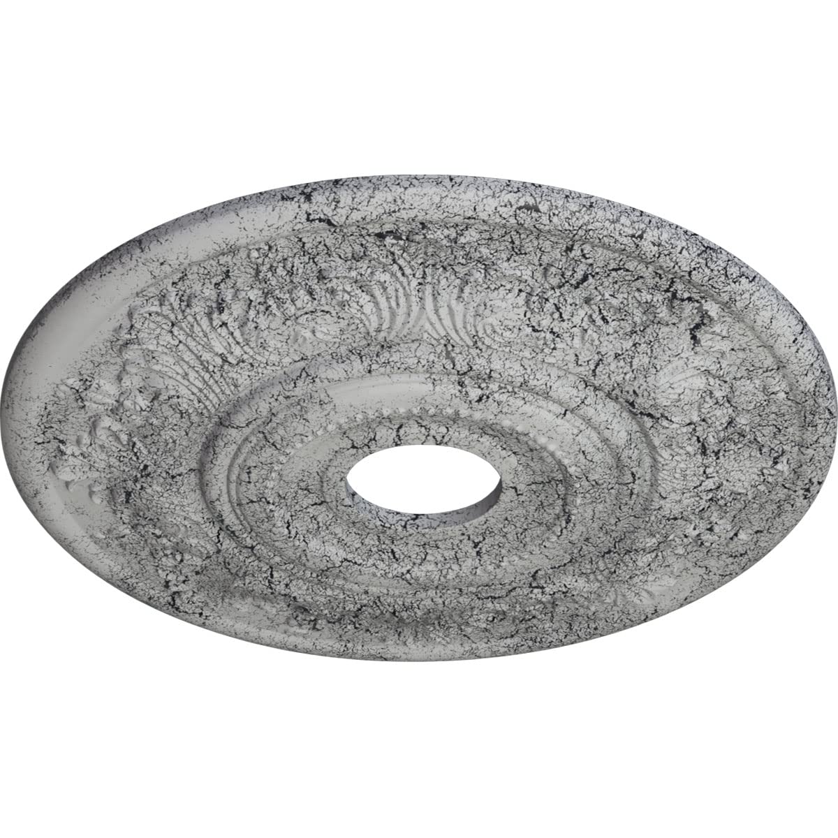 Ekena Millwork Cm20Viuwc Vienna Ceiling Medallion, 20''Od X 3 1/2''Id X 1 1/2''P, Hand Painted Ultra Pure White Crackle