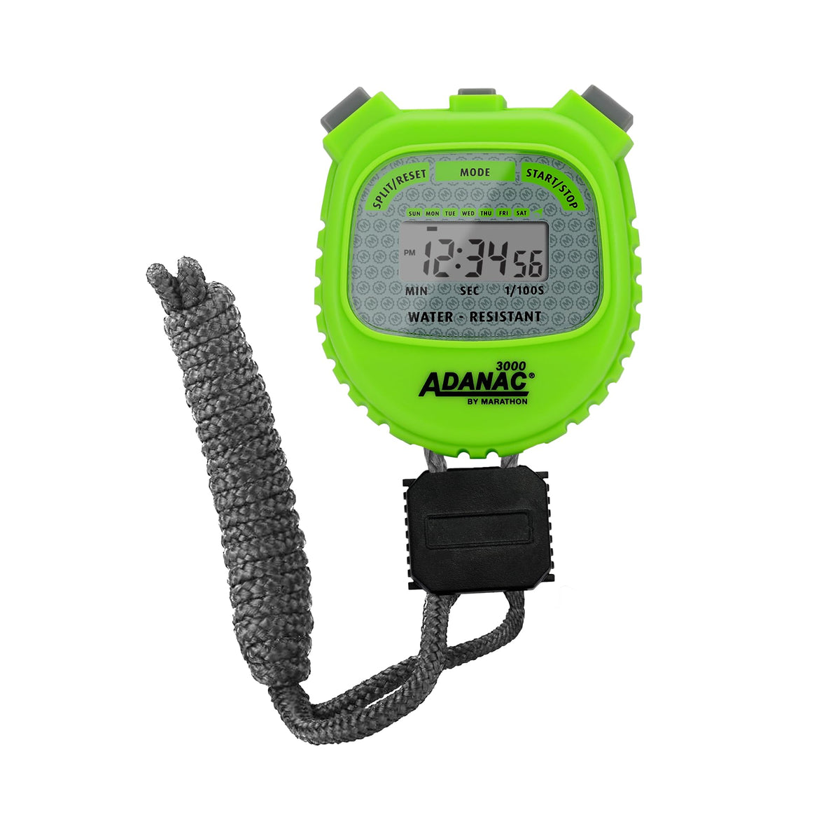 Marathon Adanac 3000 Digital Stopwatch Timer, Neon Green   High Precision Accuracy To 1/100Th Seconds   Water, Dust & Shock Resi