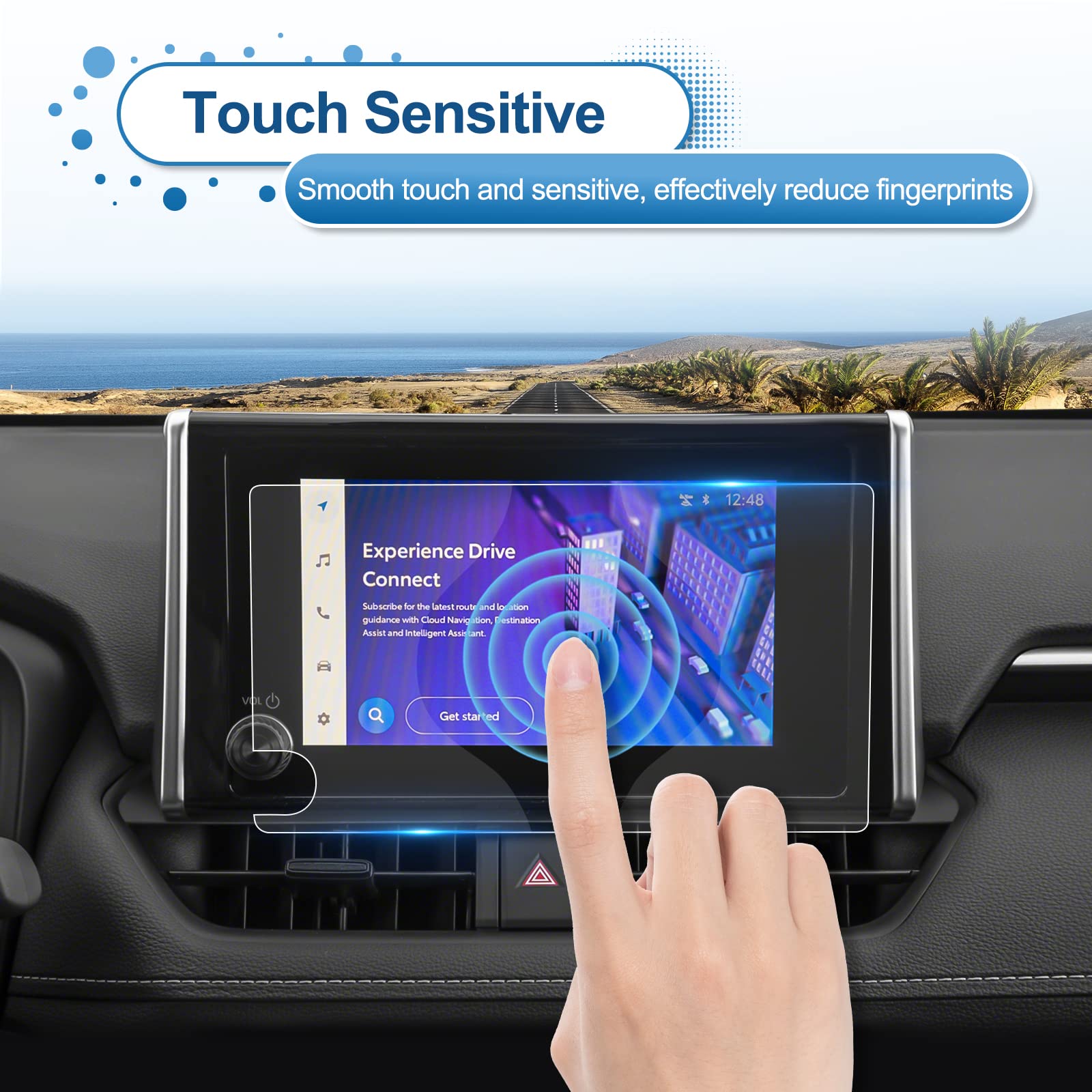 Coleya 2023 2024 Rav4/Rav4 Hybrid Screen Protector For Toyota Rav4 (Le/Xle/Adventure/Xle Premium/Se/Woodland Edition) 8 Inch Tou