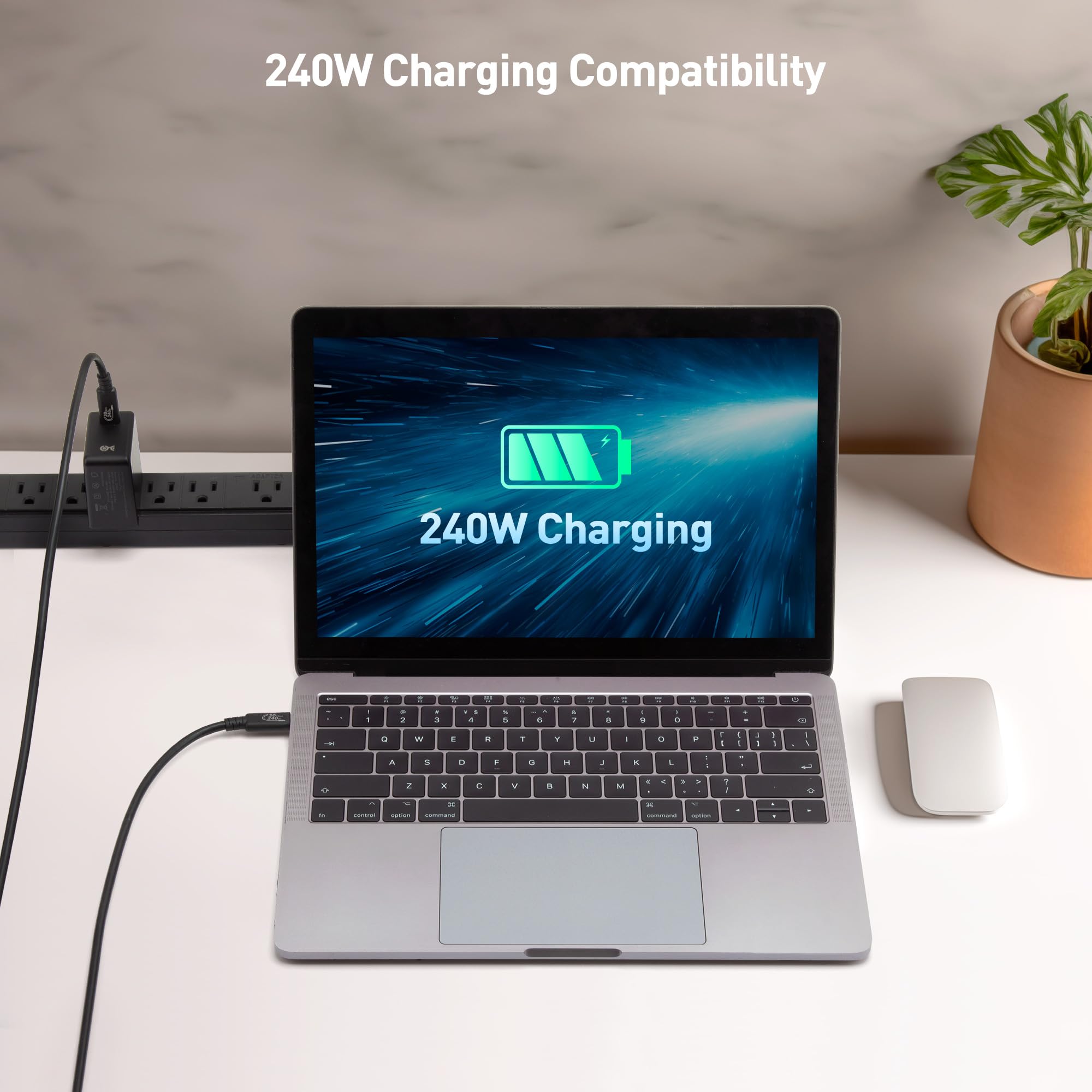 Cable Matters [USB IF Certified] 20Gbps Long USB4 Cable/USB 4 Cable 6.6ft, Supports Up to [8K@30Hz / 4K@120Hz Video, 240W Charging, 20Gbps Data Transfer] Compatible with Thunderbolt 4 Cable, MacBook