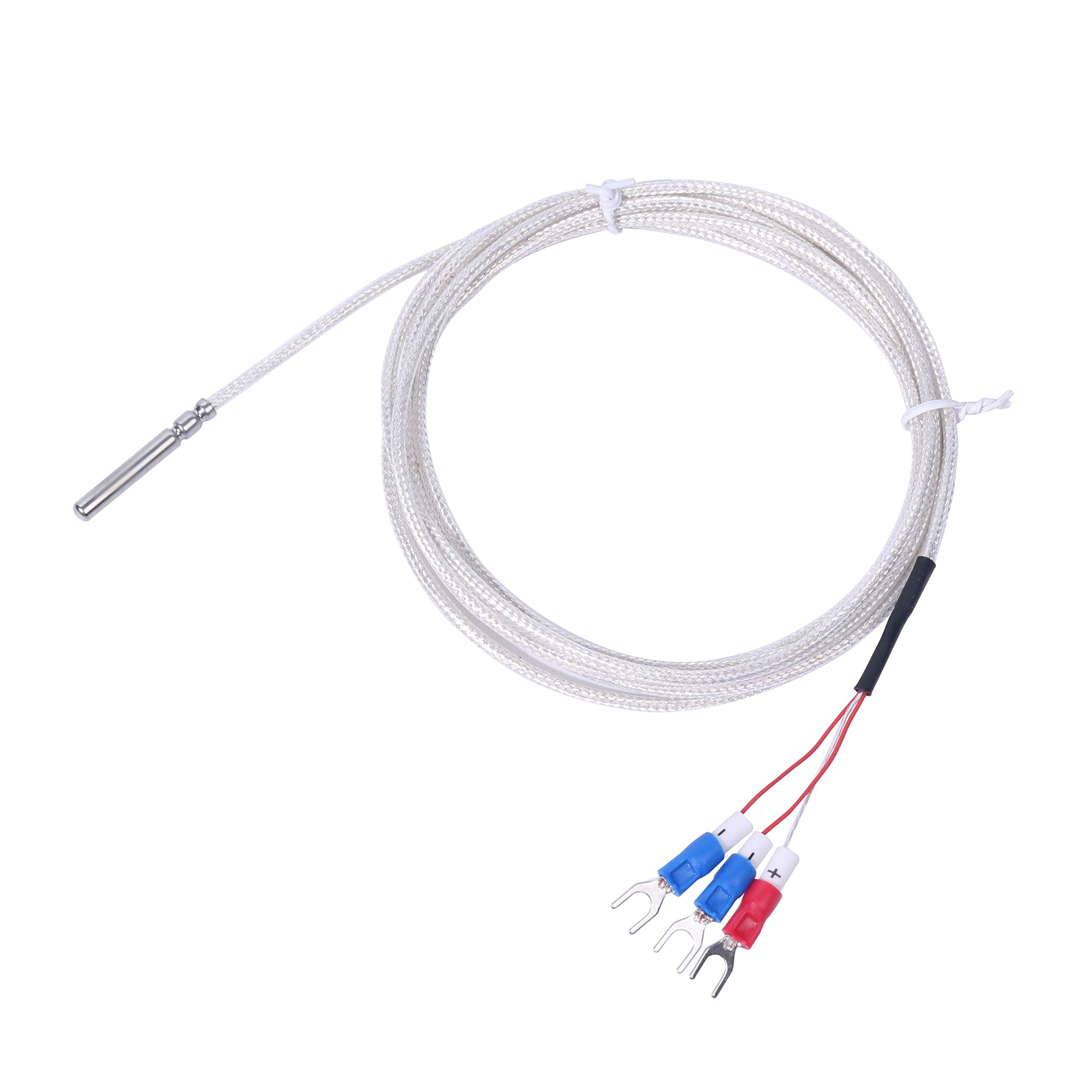 Rtd Pt100 Temperature Sensor Probe, Jaybva Waterproof Stainless Steel Thermistor Three Wire High Precise Accuracy Range: 50? To