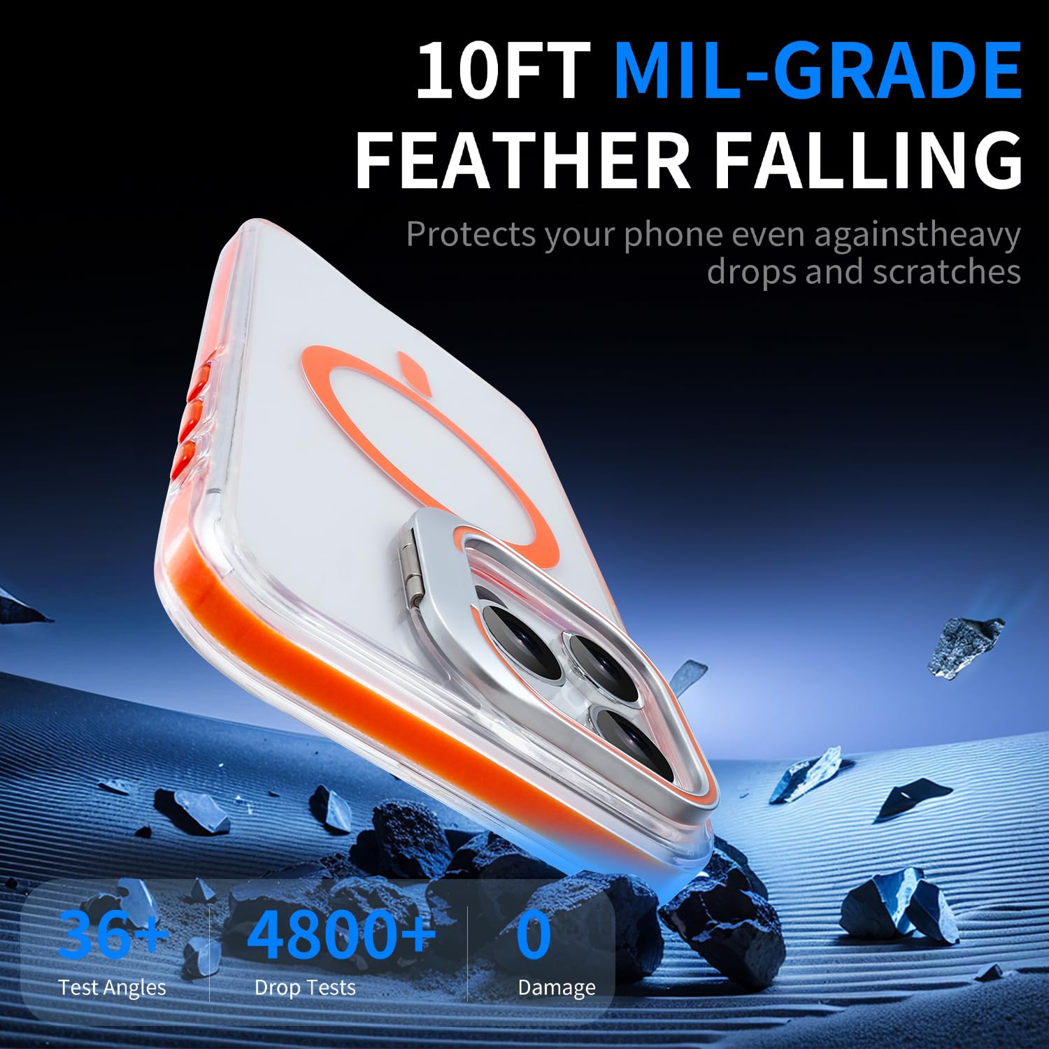 Yzoiko Strong Magnetic Case For Iphone 13 Pro [10Ft Military Grade Protection] Built In Camera Stand Phone Case, Compatible With