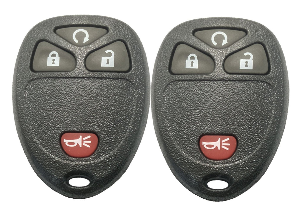 Keyless Entry Remote Car Key Fob Shell Case Fit For Gm Gmc Chevrolet Chevy Buick 4 Buttons Replacement With Button Pad (2 Key Sh