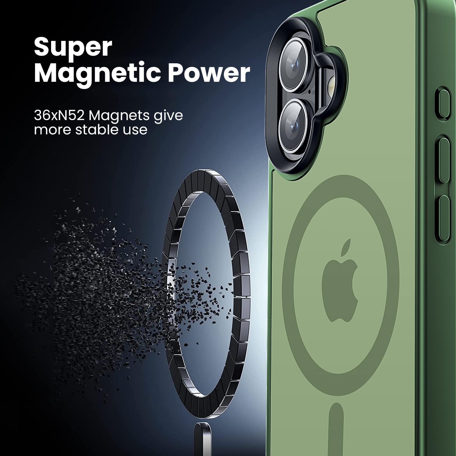Gyizho Magnetic Designed For Iphone 16 Case, [Military Grade Drop Tested] [Compatible With Magsafe] Slim Protective Translucent