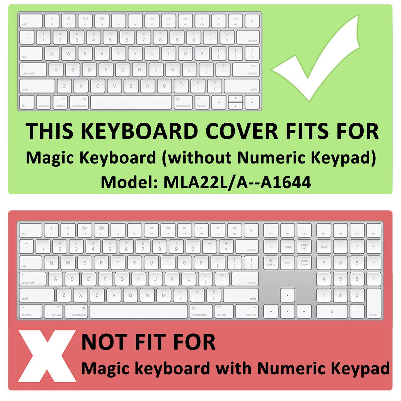 Proelife Ultra Thin Silicone Keyboard Protector Cover Skin For Apple Magic Keyboard & Magic Keyboard 2 (U.S Version, Model: Mla2