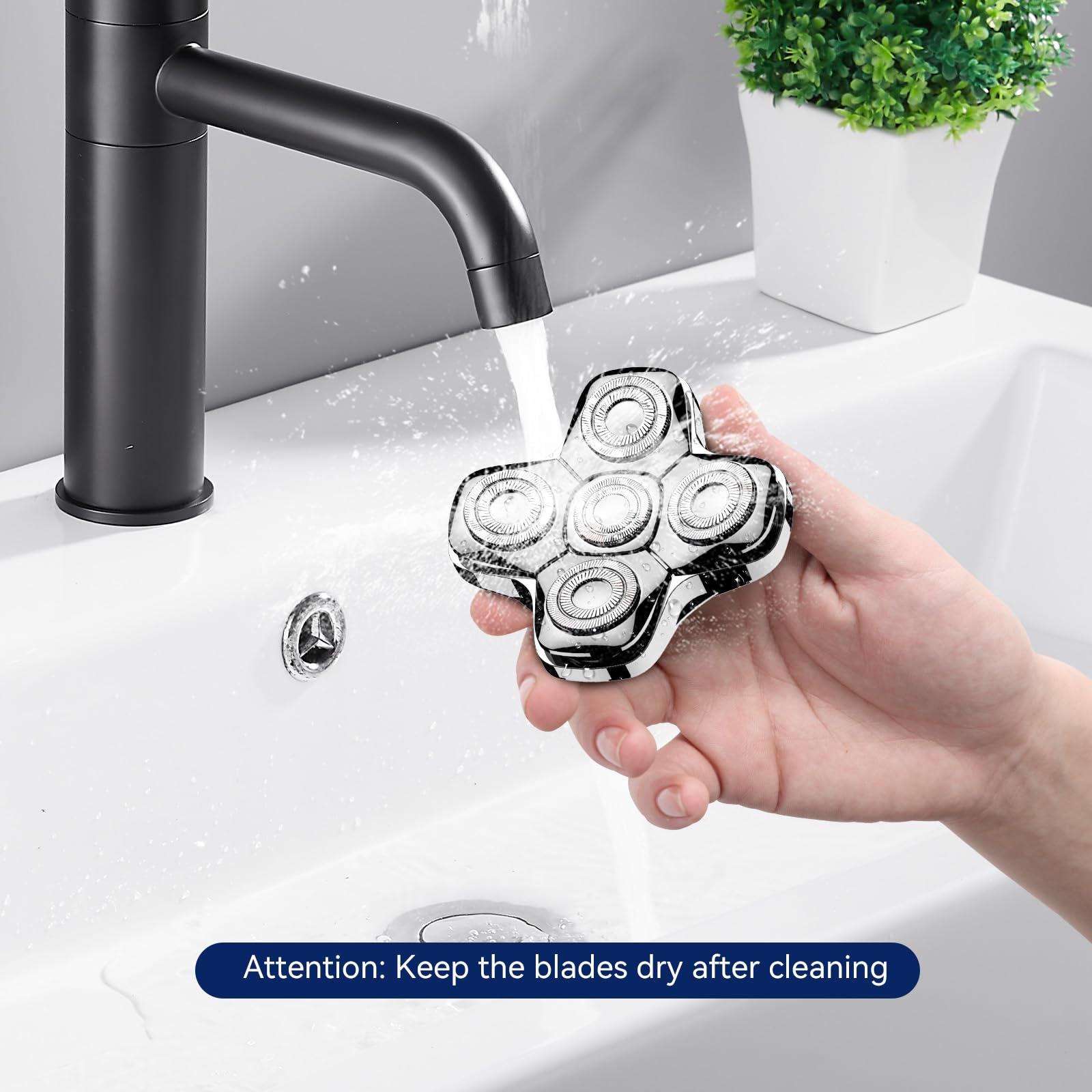 5D Head Shaver Replacement Head, Compatible For Maxgroom Head Shaver Jk 1800