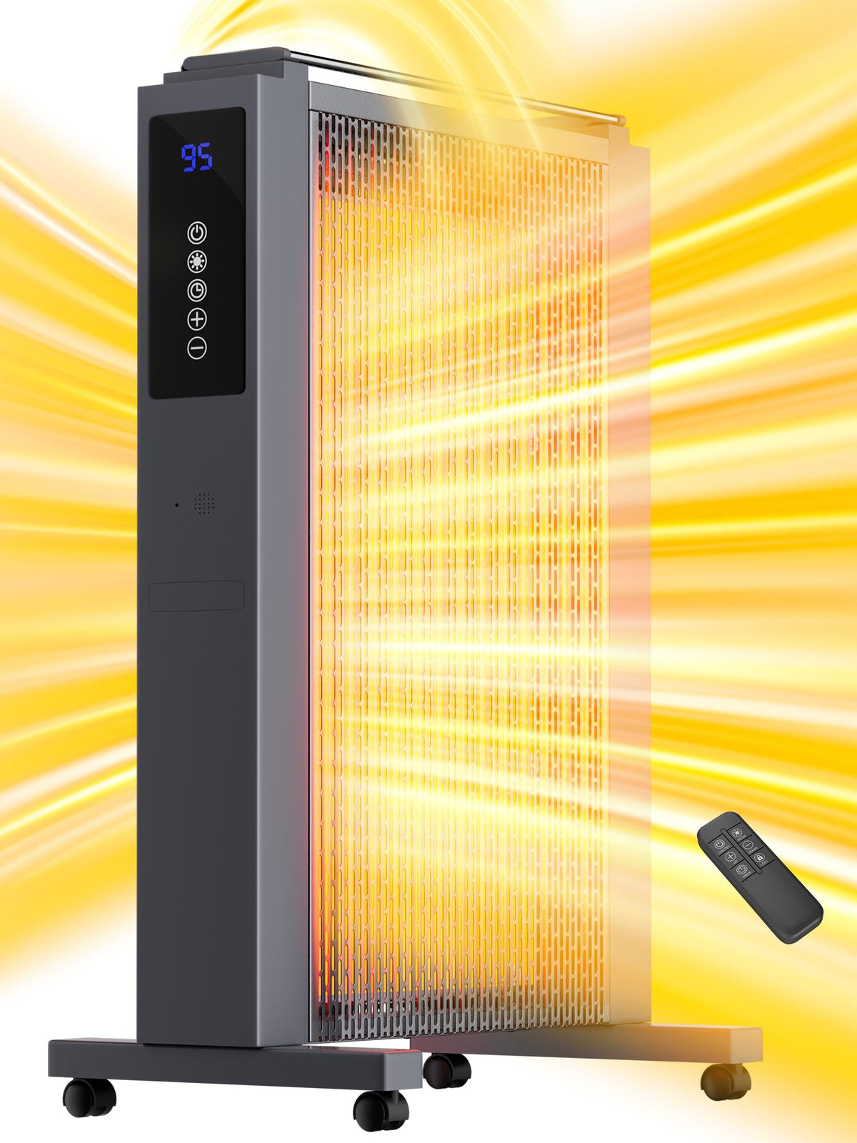 Uthfy Space Heaters For Indoor Use, 1500W Whole Room Electric Heater For Large Room, Quiet Mica Convection Heater With Thermosta