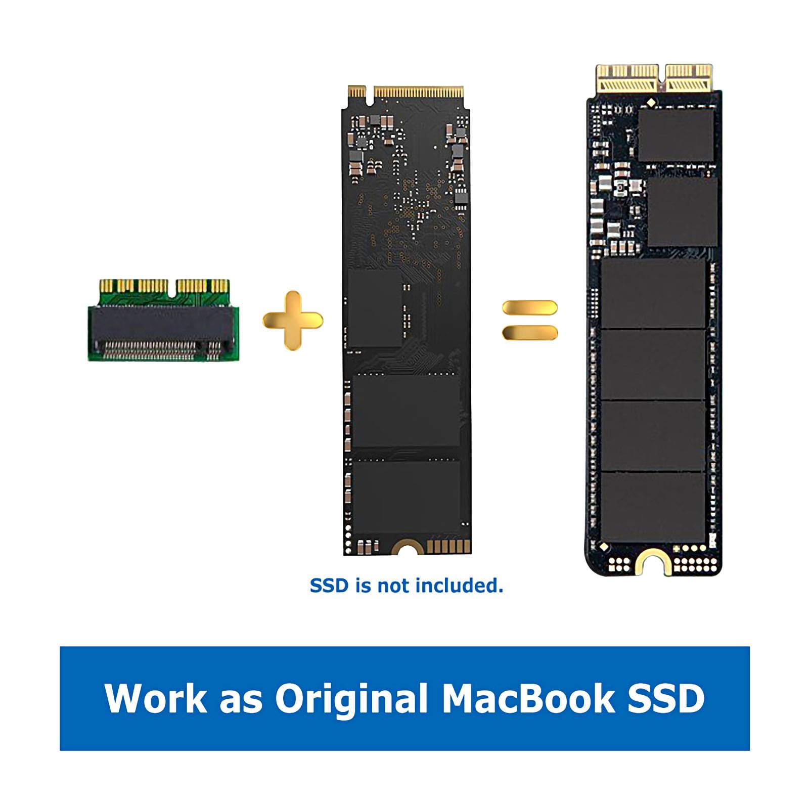 Jesot M.2 Nvme Ssd Convert Adapter, 12+16Pin M.2 Ngff M Key Ssd Convert Card For Macbook Air Pro Retina Mid 2013 2014 2015 2016