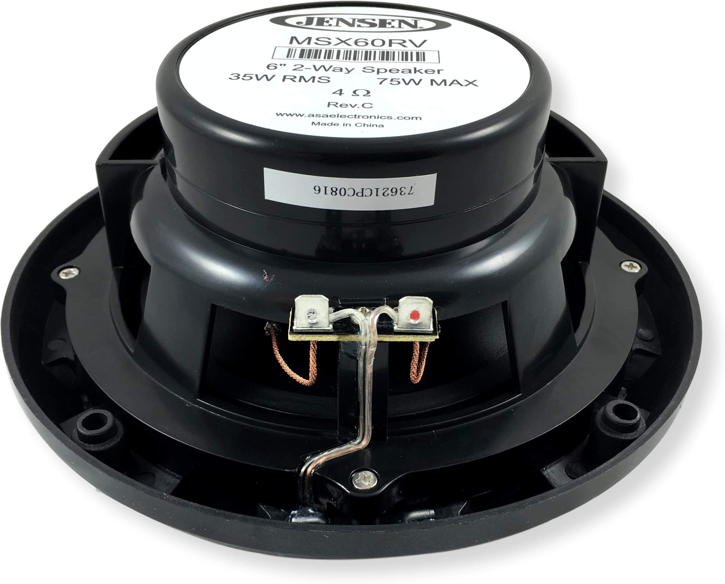Jensen Msx60Rvr Marine Speakers 6.5'' Coaxial Speaker, Completely Waterproof With Uv Resistant Materials To Withstand The Outdoo